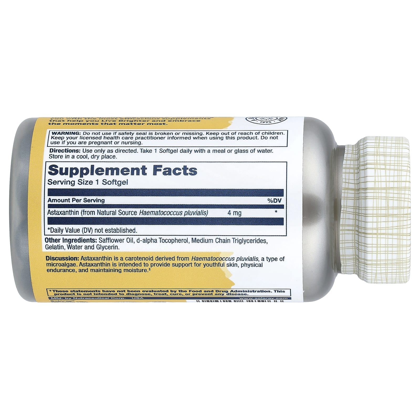 Solaray Astaxanthin – 60 capsules molles — photo 2 sur 2