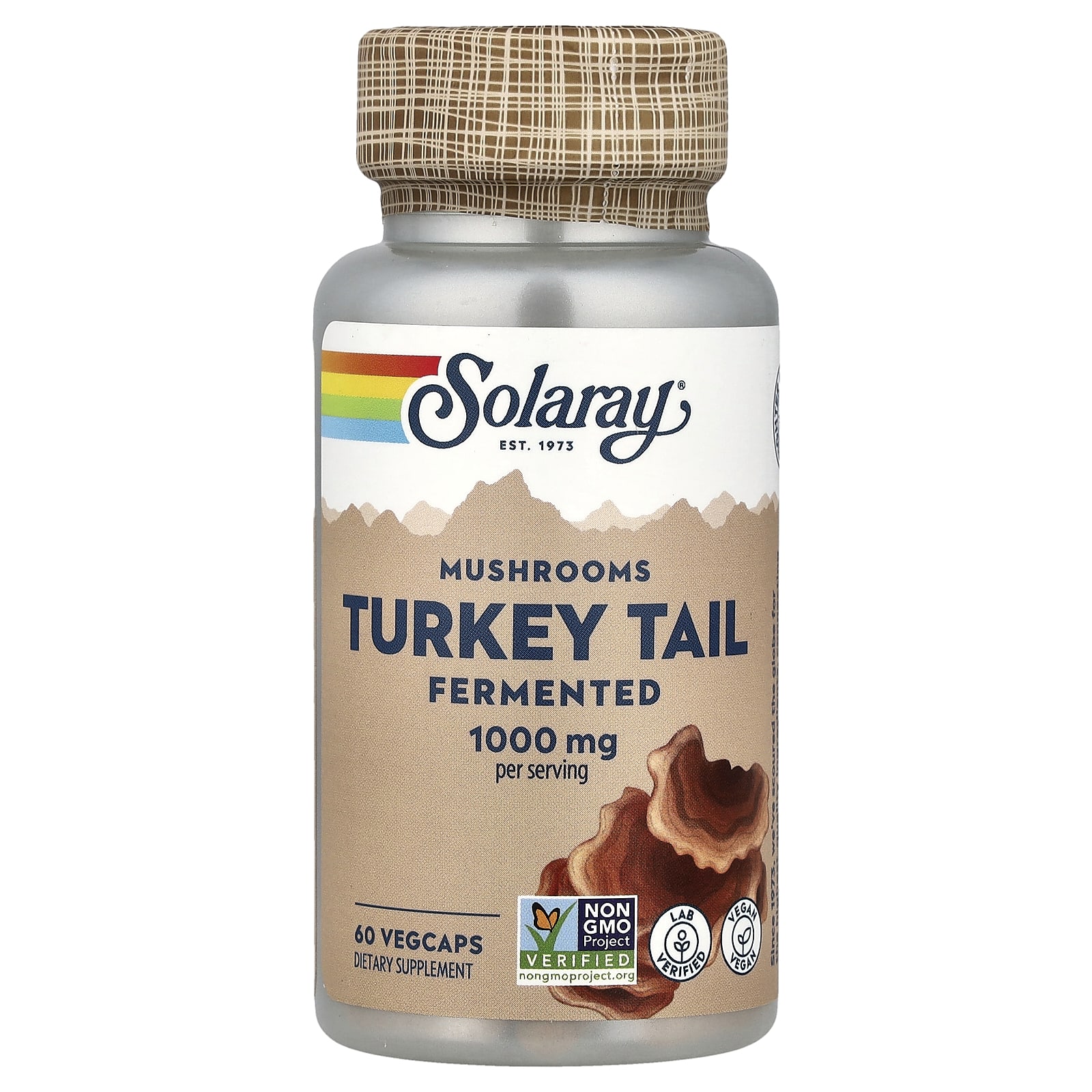 Solaray Fermented Turkey Tail Mushrooms, 60 VegCaps (500 mg per Capsule) — Tunisie