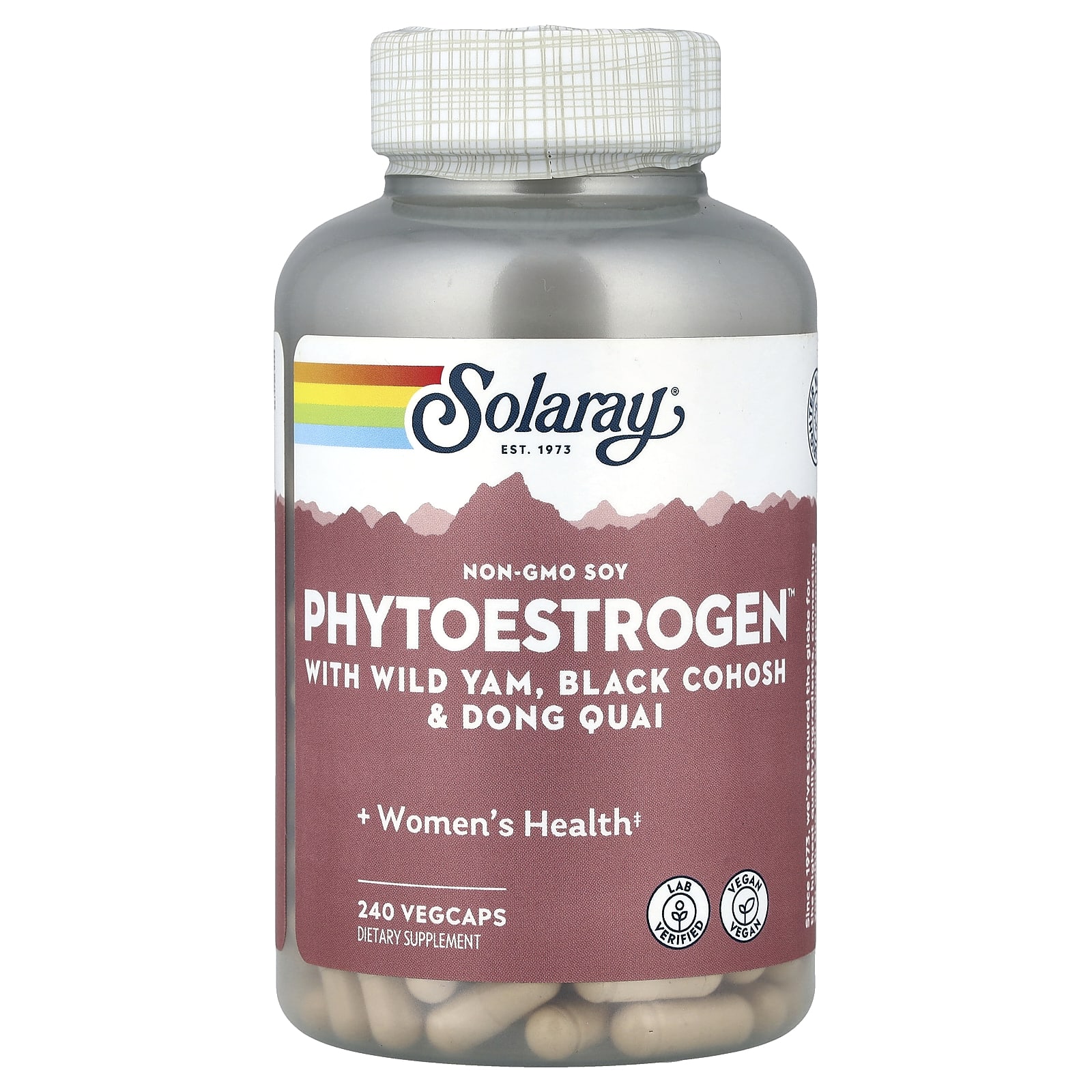Solaray PhytoEstrogen With Wild Yam, Black Cohosh & Dong Quai, 240 VegCaps — Tunisie