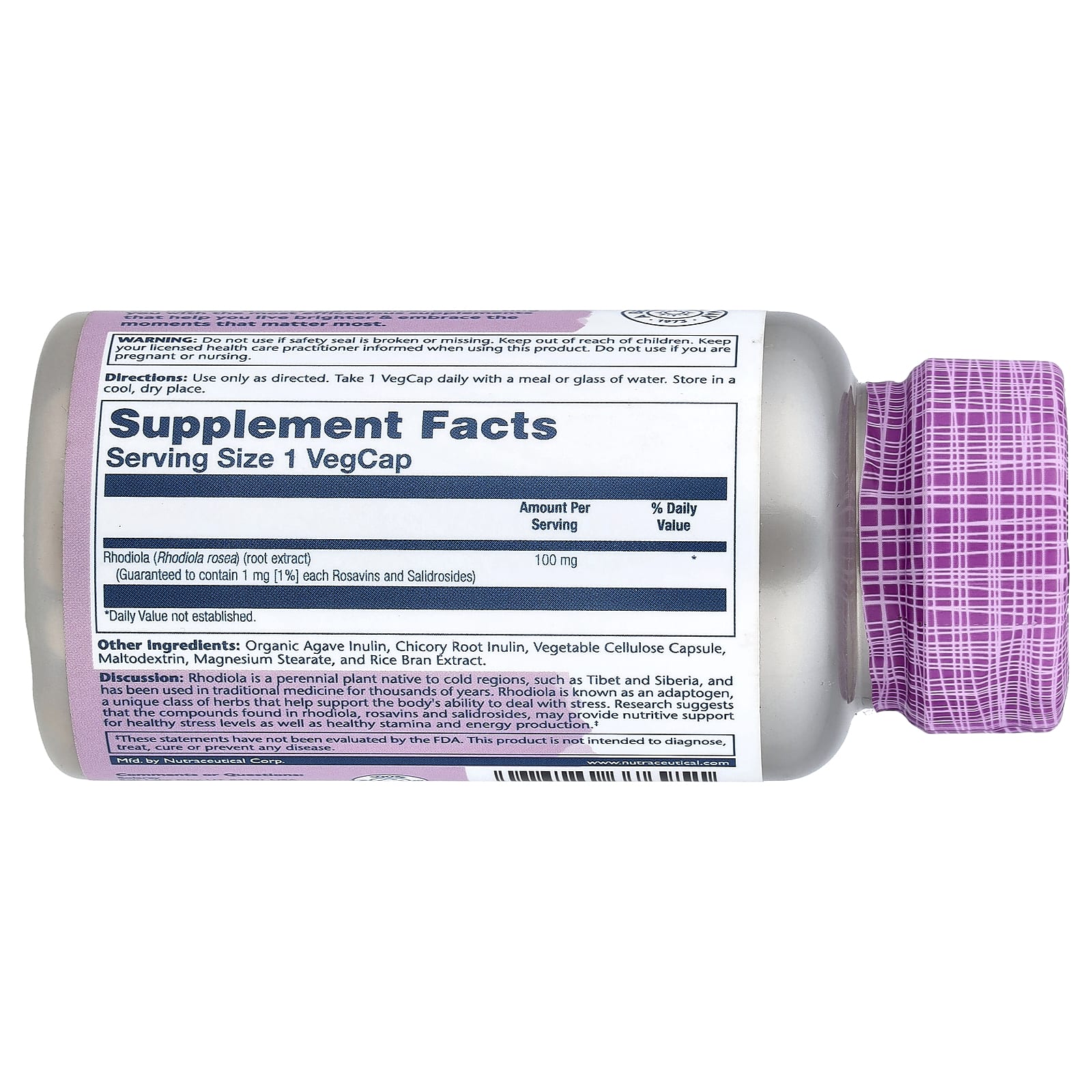 Solaray Vital Extracts, Rhodiola – 100 mg — photo 2 sur 2