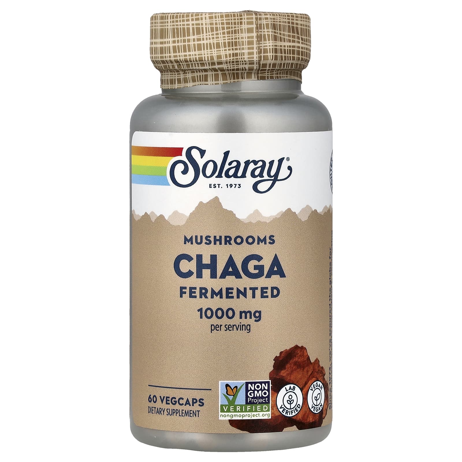 Solaray Fermented Chaga Mushrooms, 60 VegCaps (500 mg per Capsule) — Tunisie