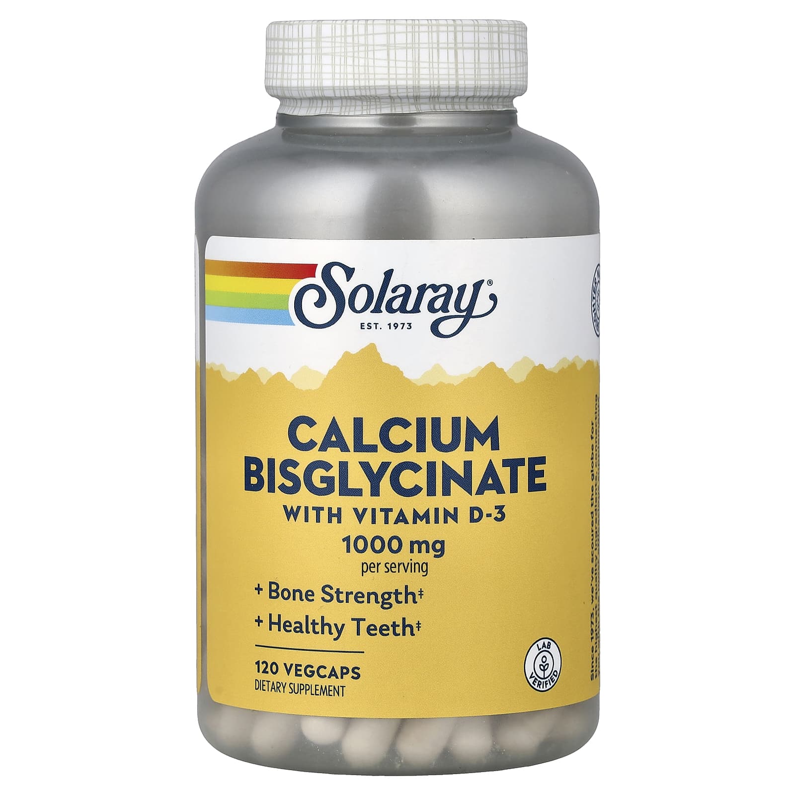 Solaray Calcium Bisglycinate with Vitamin D-3, 120 VegCaps — Tunisie
