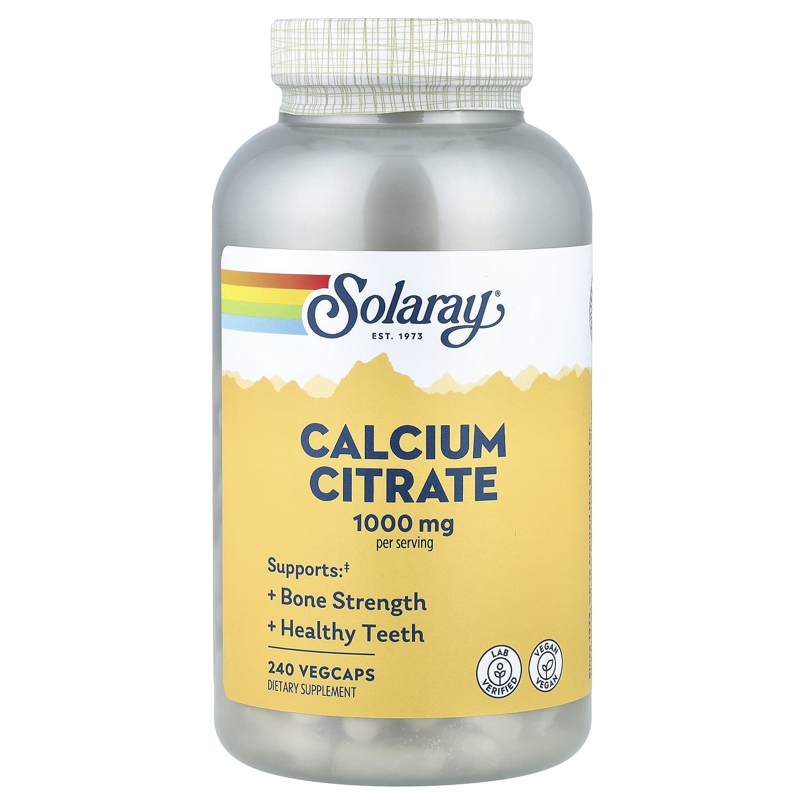 Solaray Calcium Citrate, 240 VegCaps (250 mg per Capsule) — Tunisie