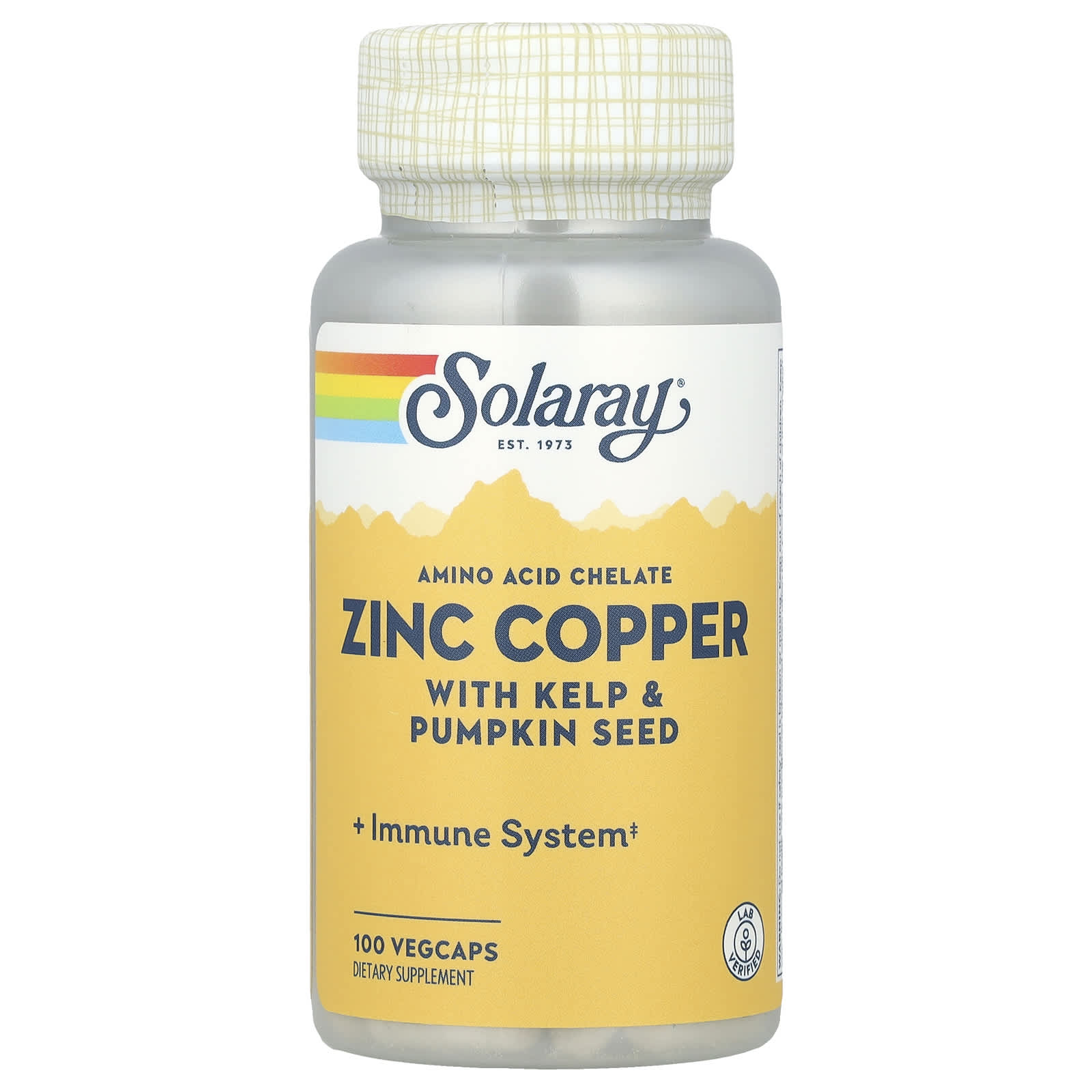 Solaray Zinc Copper with Kelp & Pumpkin Seed, 100 VegCaps — Tunisie