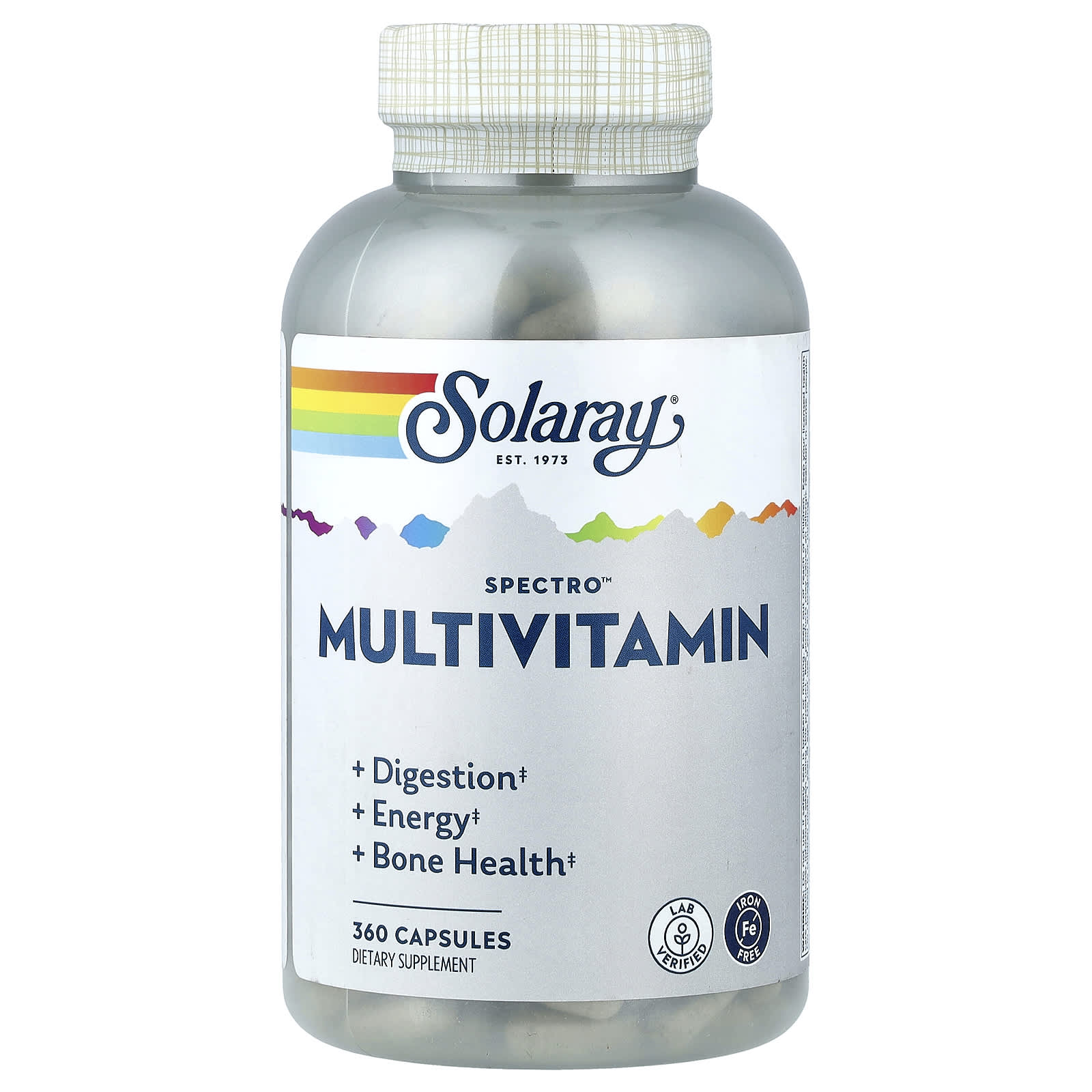Solaray Spectro Multivitamin, Iron Free – 360 gélules — Tunisie
