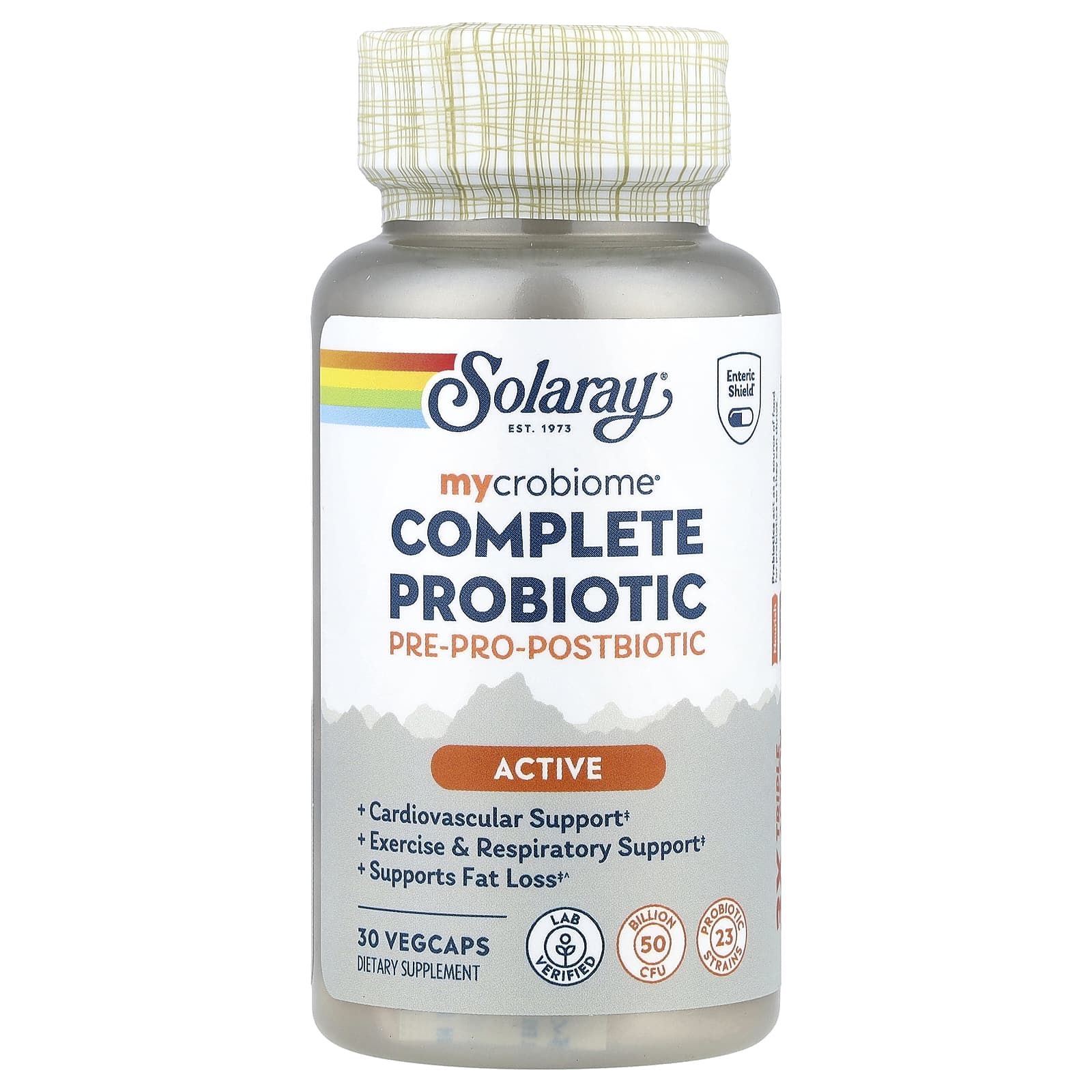 Solaray Mycrobiome, Complete Probiotic, Active, 30 VegCaps — étiquette 1