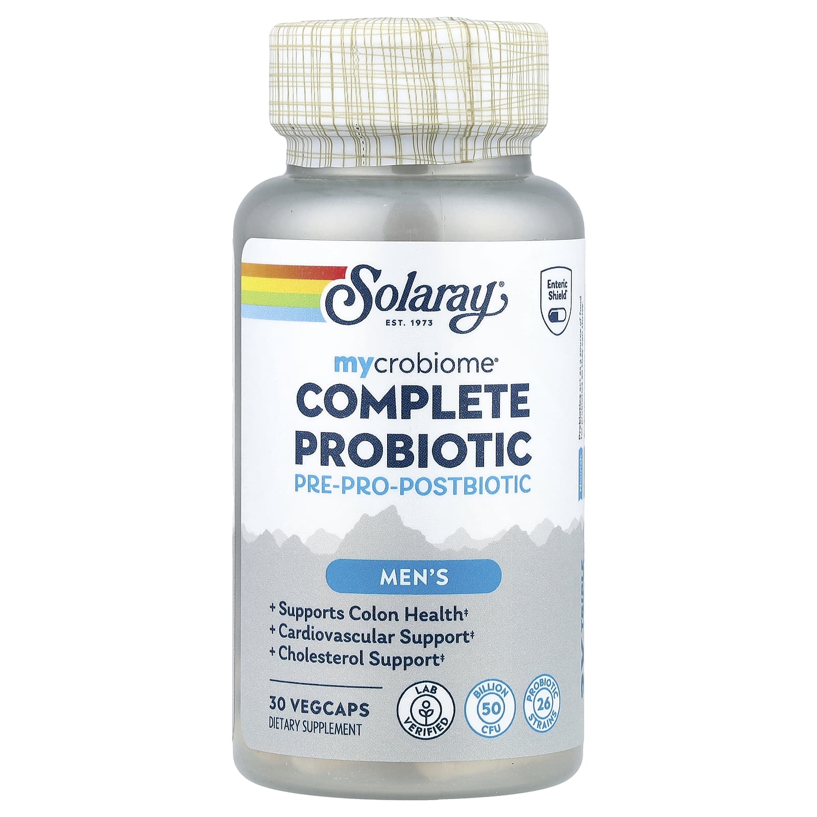 Solaray Mycrobiome, Complete Probiotic, Men's, 30 VegCaps — étiquette 1