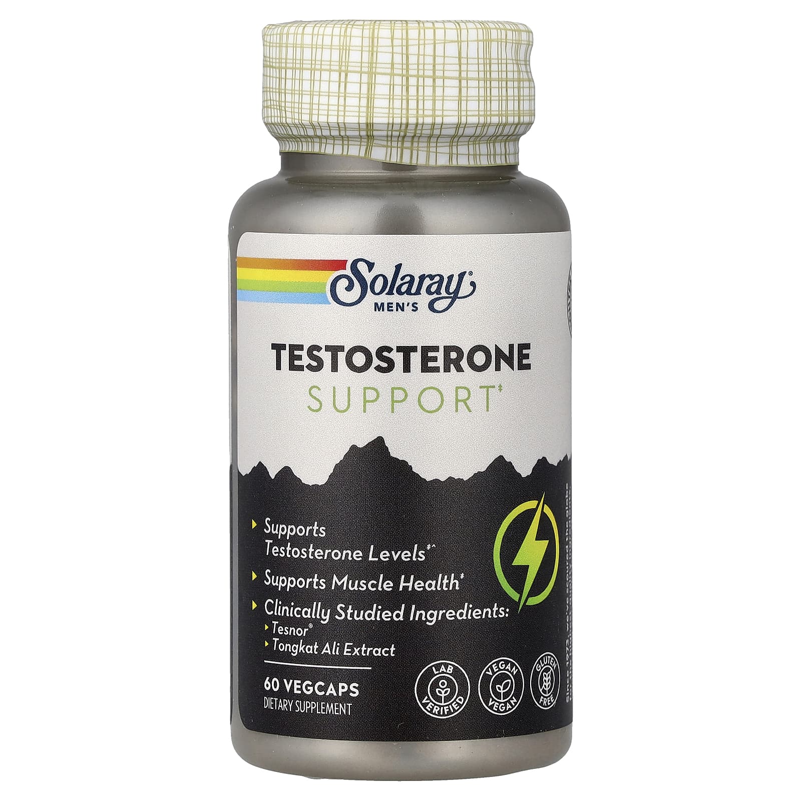 Solaray Men's Testosterone Support, 60 VegCaps — étiquette 1
