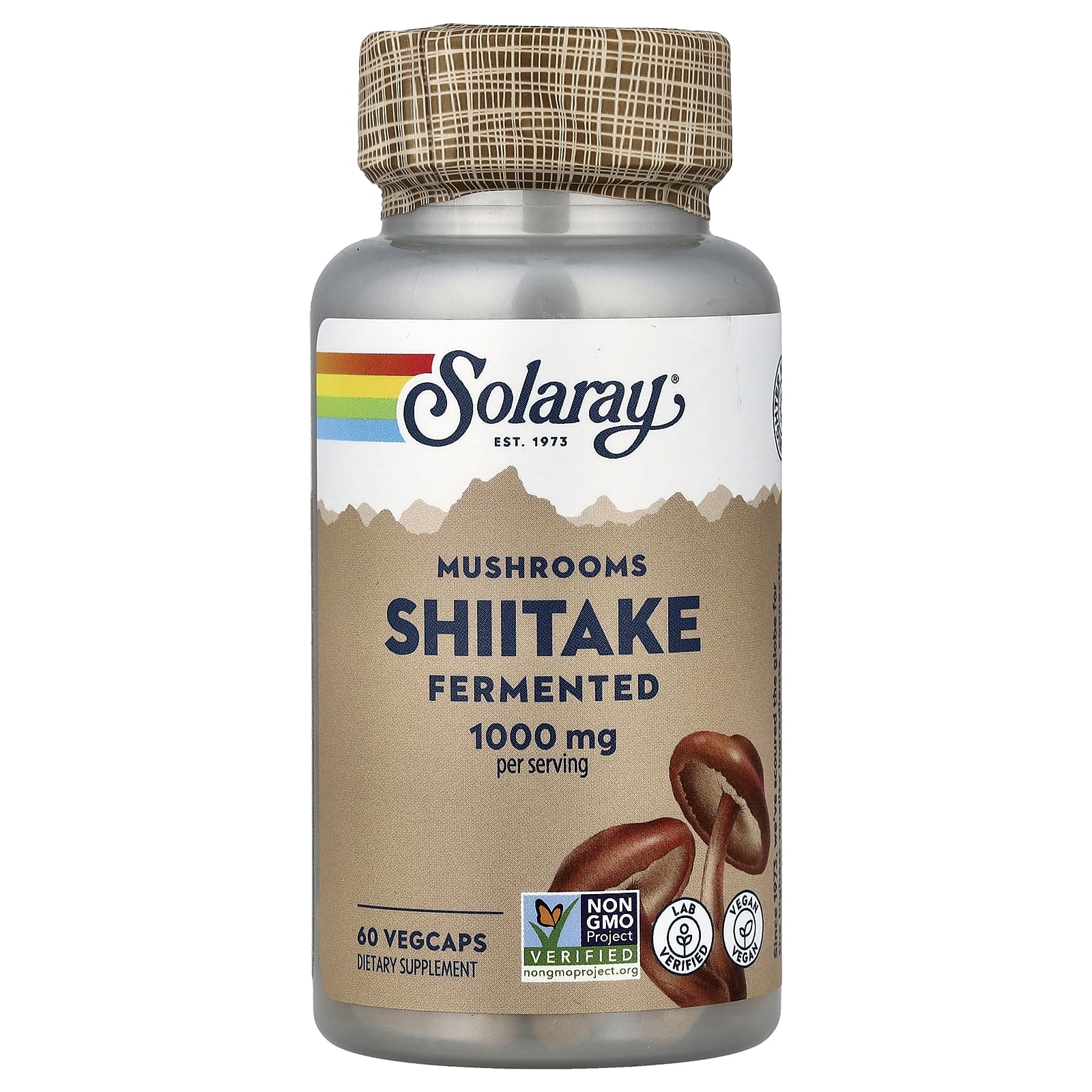 Solaray Fermented Shiitake Mushrooms, 60 VegCaps (500 mg per Capsule) — Tunisie