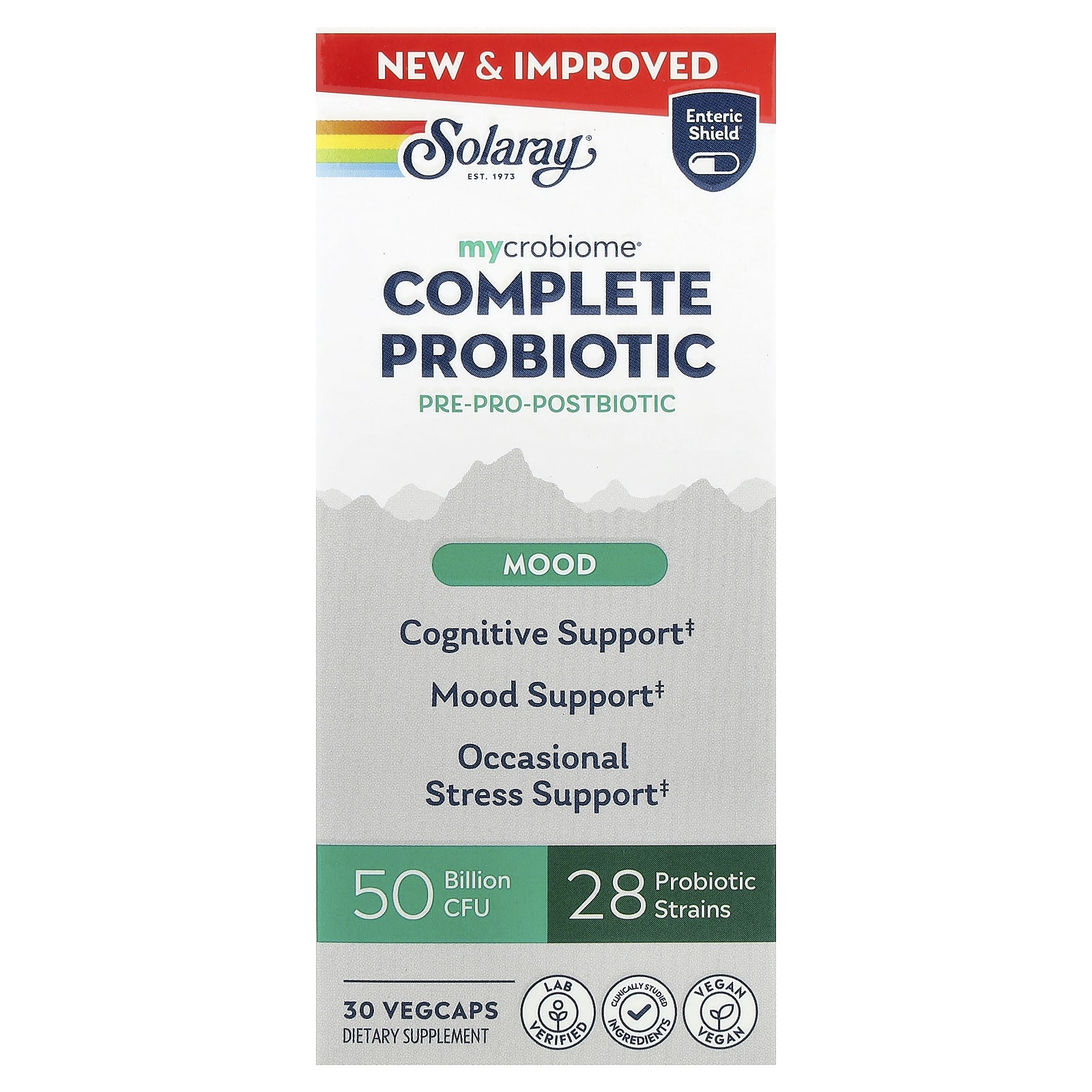 Solaray Mycrobiome, Complete Probiotic, Mood, 30 VegCaps — Tunisie