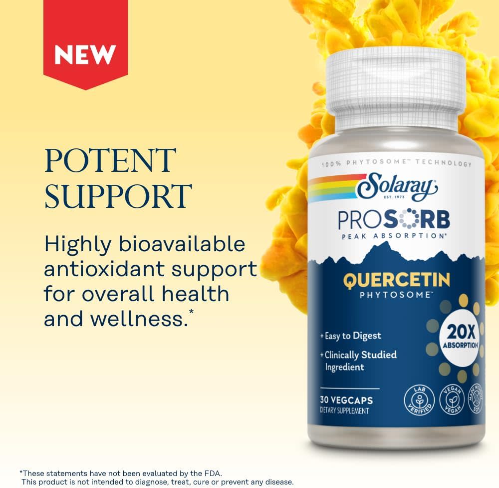 Solaray Quercetin Phytosome, 30 VegCaps (250 mg per VegCap) — étiquette 2