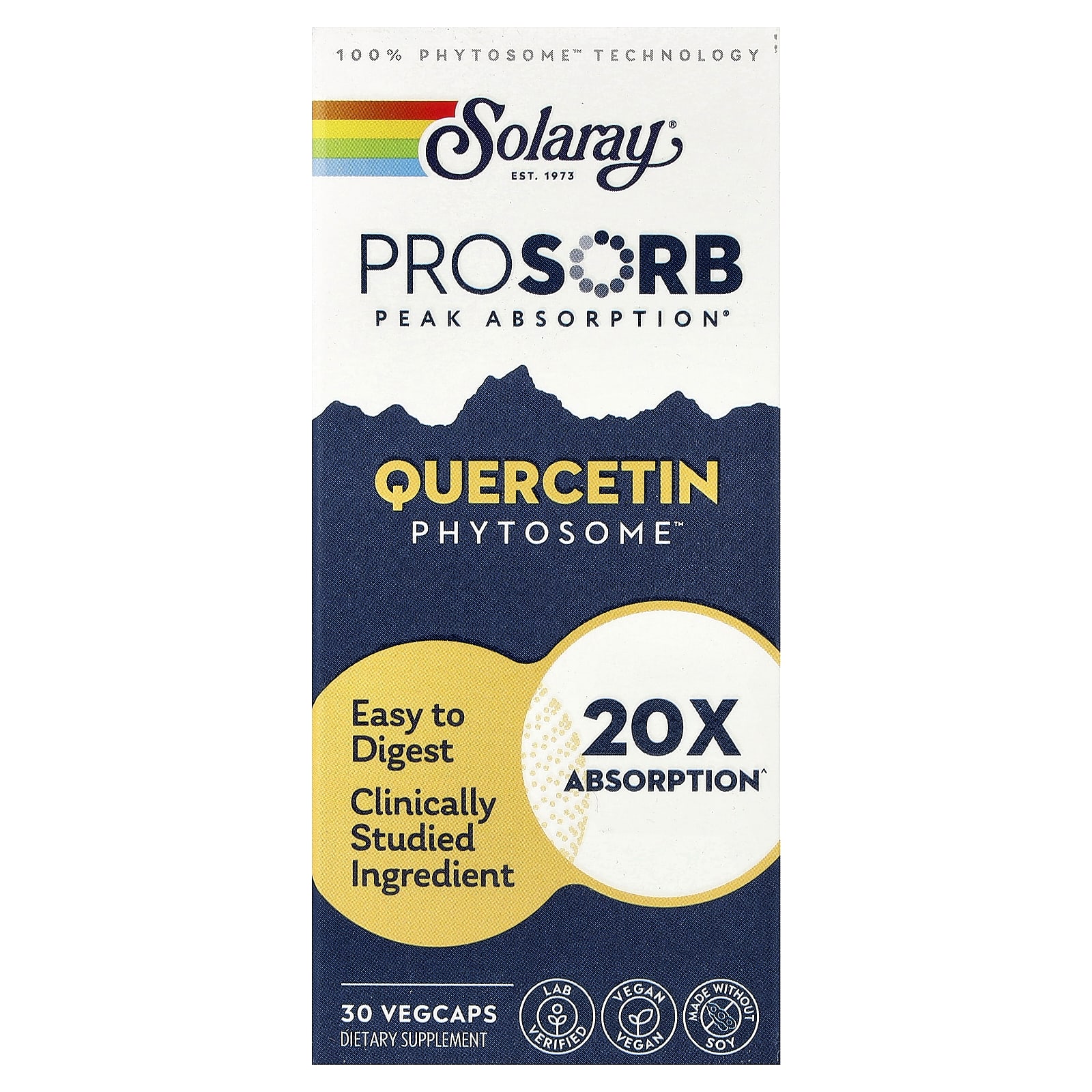 Solaray Quercetin Phytosome, 30 VegCaps (250 mg per VegCap) — Tunisie
