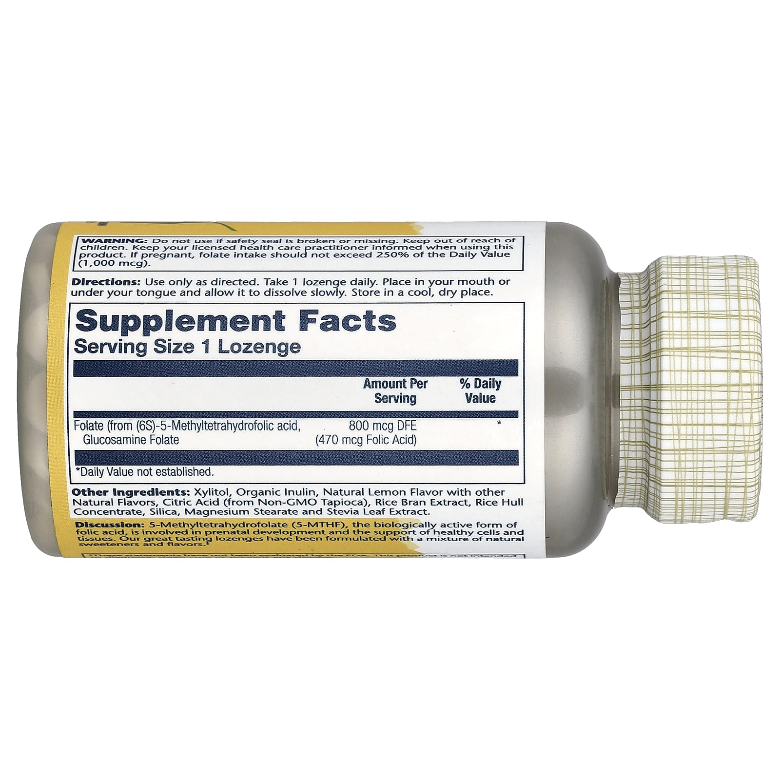 Solaray Methyl Folate – Lemon – 60 pastilles — photo 2 sur 2