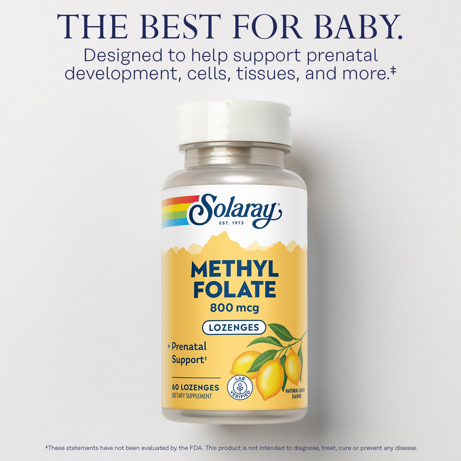 Solaray Methyl Folate – Lemon – 60 pastilles — étiquette 1