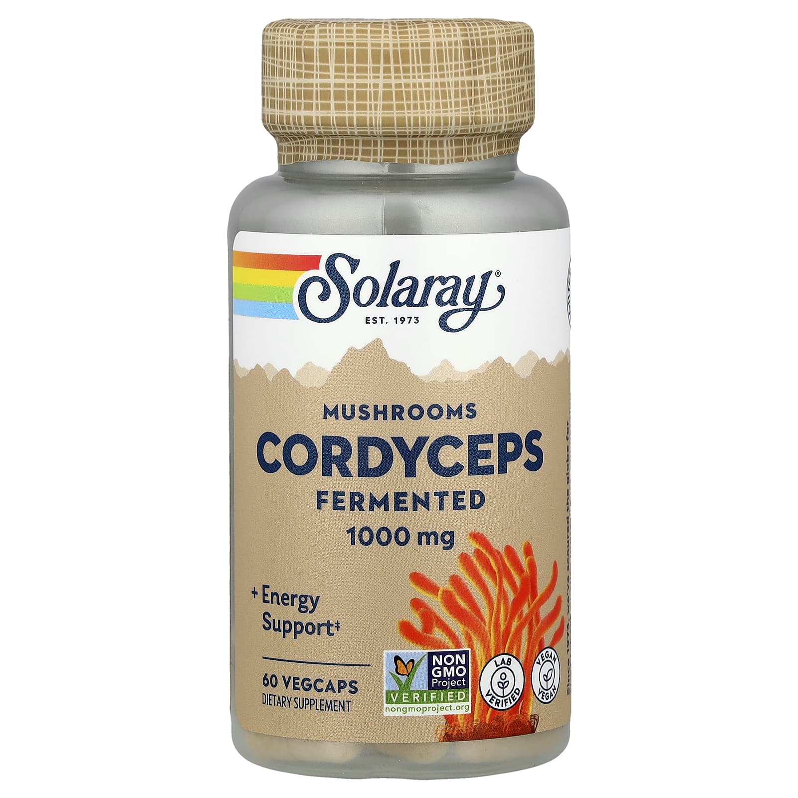 Solaray Cordyceps, Fermented Mushrooms, 60 VegCaps (500 mg per Capsule) — Tunisie