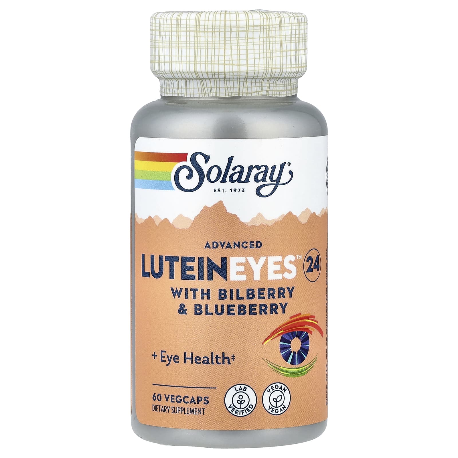 Solaray Advanced Lutein Eyes 24 with Bilberry & Blueberry, 60 VegCaps – Advanced Lutein Eyes 24 with Bilberry & Blueberry — Tunisie