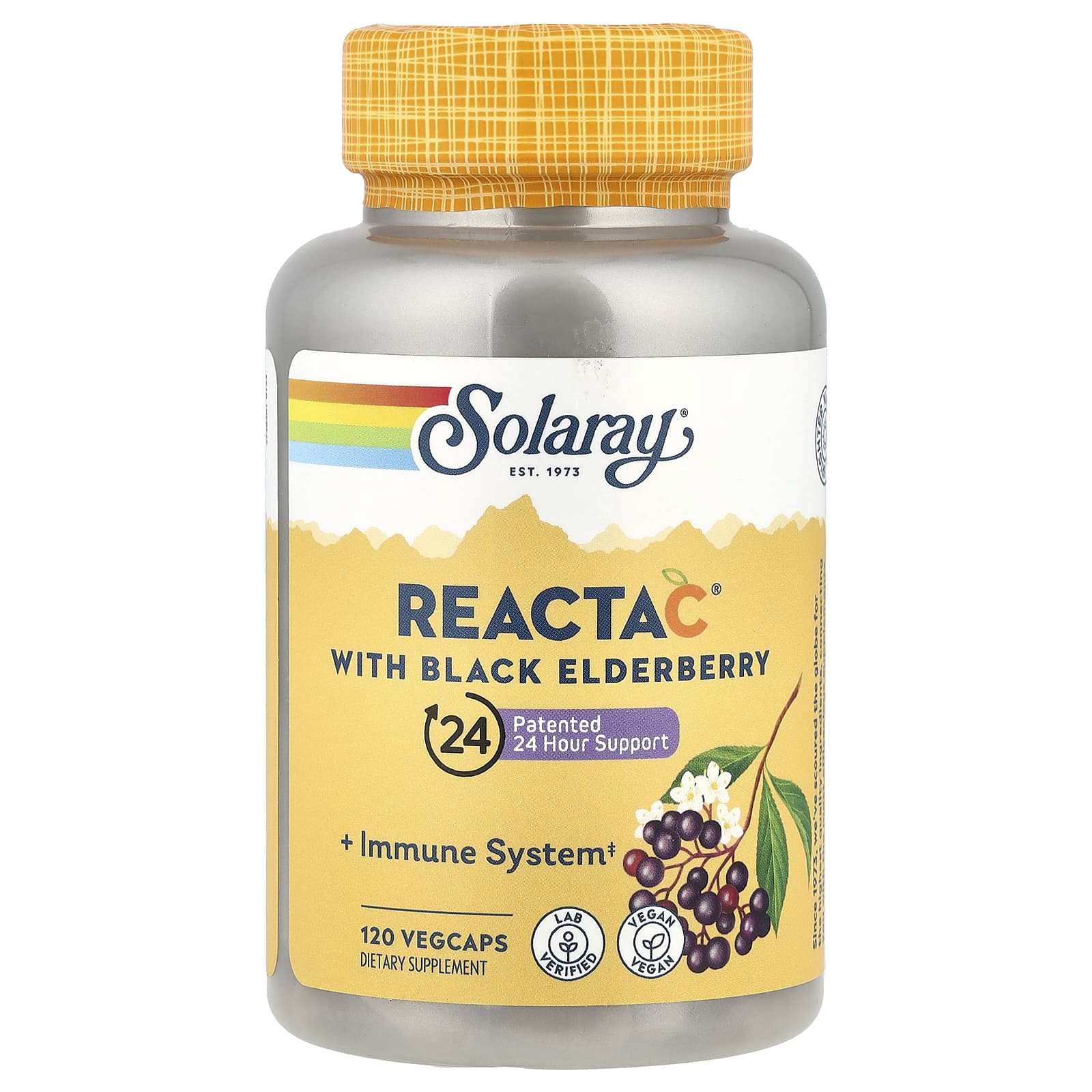 Solaray Reacta C with Black Elderberry, 120 VegCaps – Reacta C with Black Elderberry — Tunisie