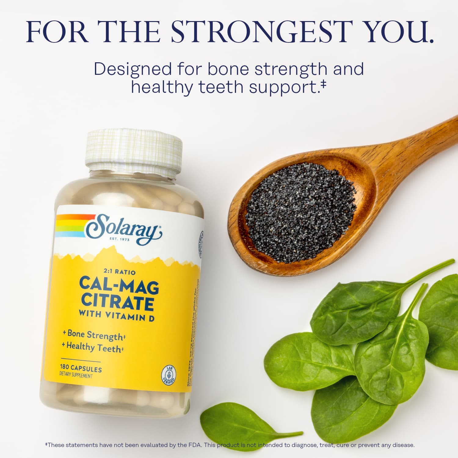 Solaray Cal-Mag Citrate with Vitamin D – 180 gélules — étiquette 1