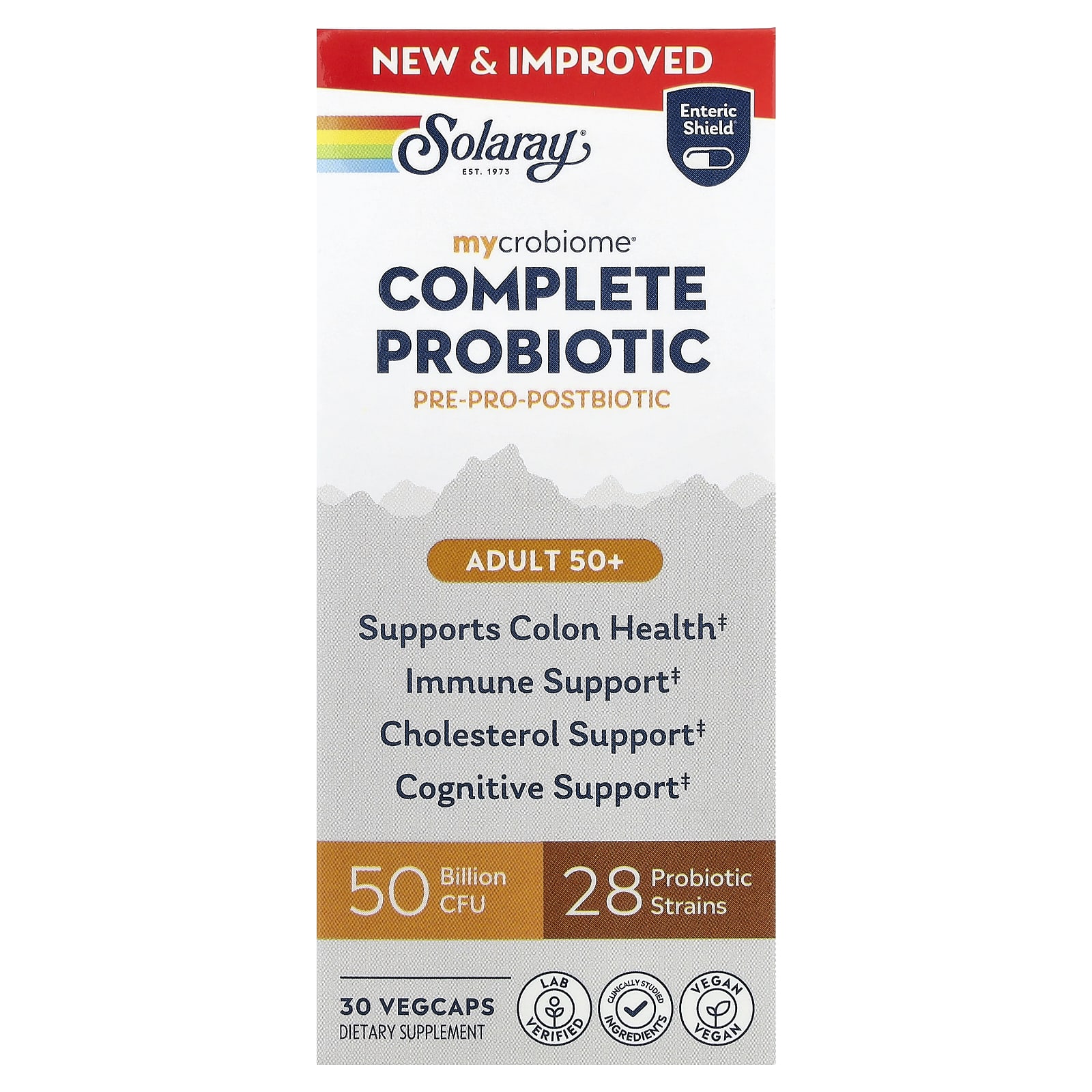Solaray Mycrobiome, Complete Probiotic, Adult 50+, 30 VegCaps — Tunisie