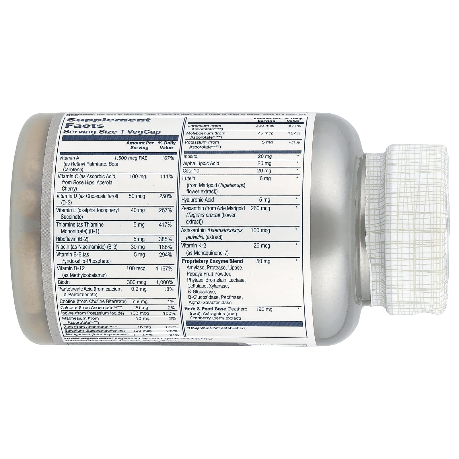 Solaray Once Daily Adult 50+ Multivitamin, 90 VegCaps — photo 2 sur 2