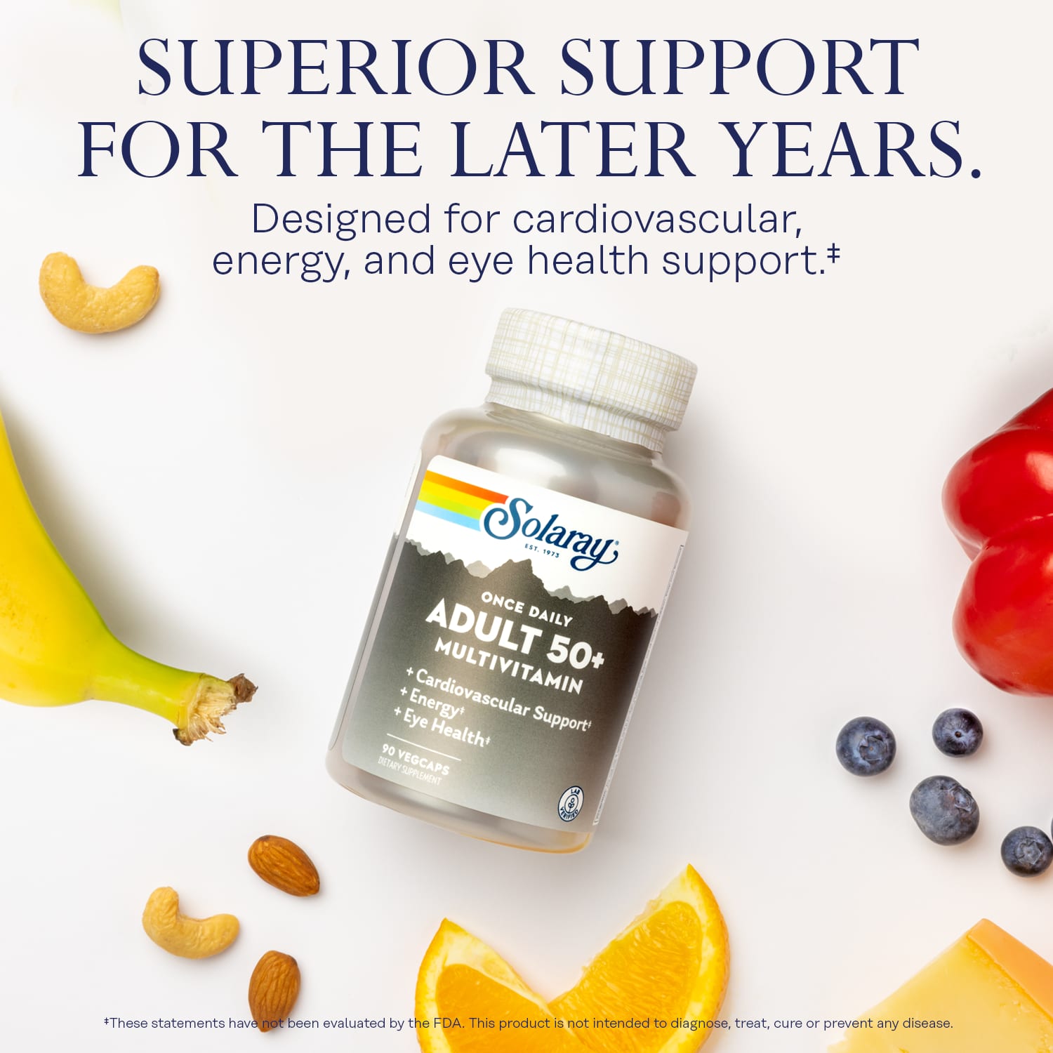 Solaray Once Daily Adult 50+ Multivitamin, 90 VegCaps — étiquette 1