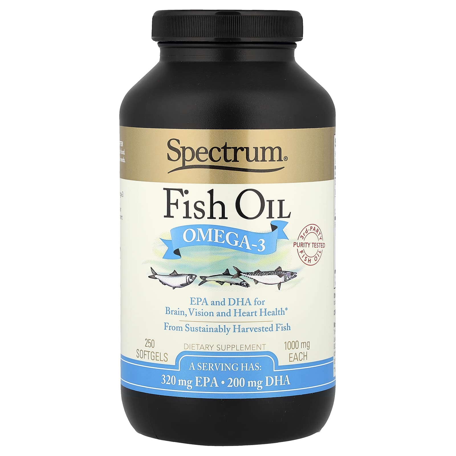 Spectrum Essentials Fish Oil – 250 capsules molles — Tunisie