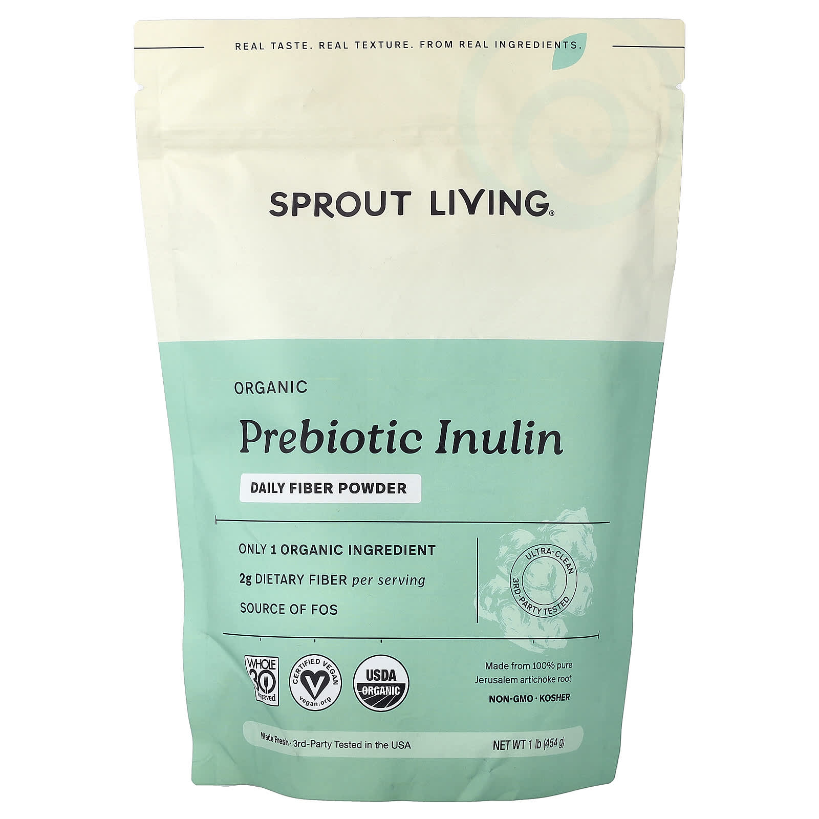 Sprout Living Organic Prebiotic Inulin, Daily Fiber Powder – 454 g — Tunisie