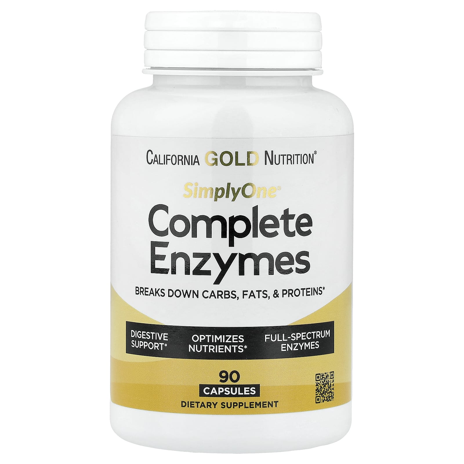 California Gold Nutrition SimplyOne, Complete Enzymes with Betaine HCl, Ox Bile Extract, Full-Spectrum Enzymes, and Bromelain – 90 gélules — Tunisie