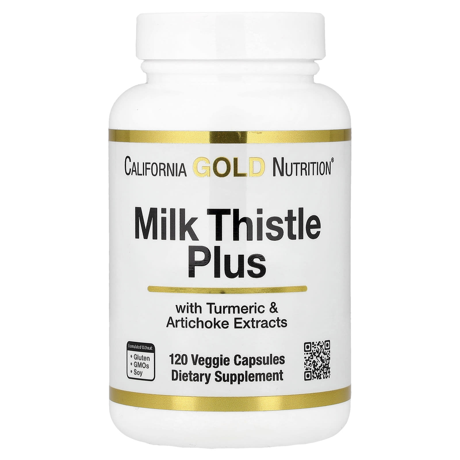 California Gold Nutrition Milk Thistle Plus with Turmeric Extract and Artichoke Extract – 120 gélules végétales — Tunisie