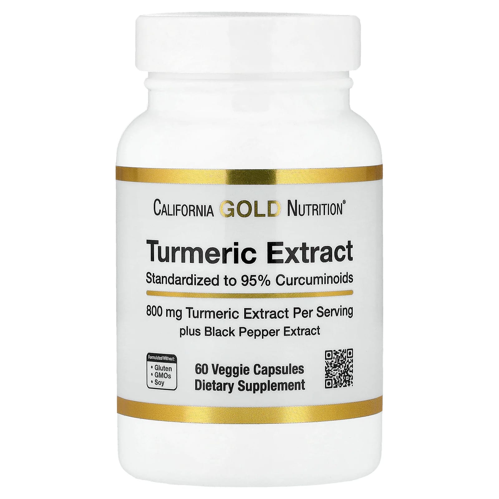 California Gold Nutrition Turmeric Extract with 95% Curcuminoids, and BioPerine Black Pepper Extract – 60 gélules végétales — Tunisie