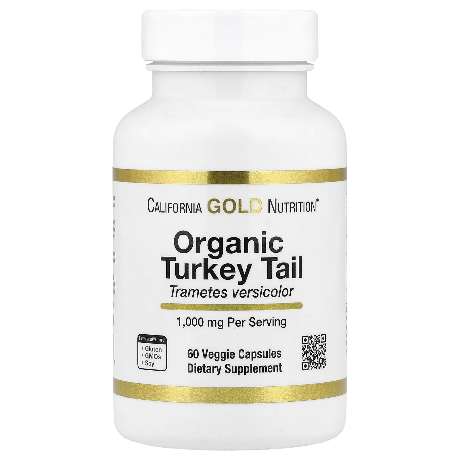 California Gold Nutrition Organic Turkey Tail Mushroom – 60 gélules végétales — Tunisie