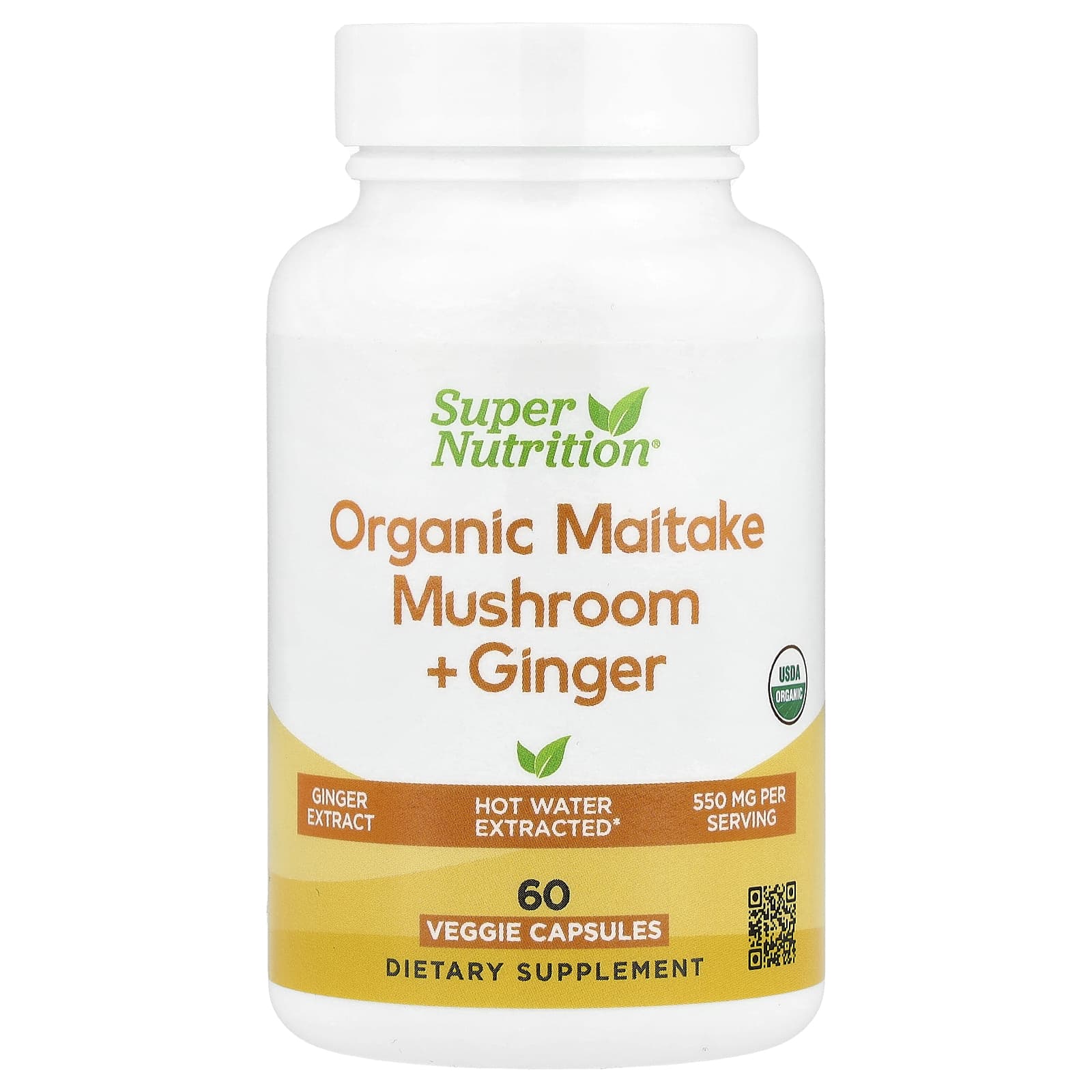 Super Nutrition Organic Maitake Mushroom + Ginger – 60 gélules végétales — Tunisie