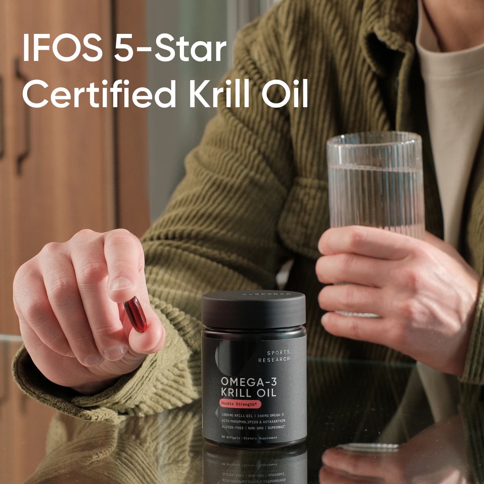 Sports Research Omega-3 Krill Oil – 30 capsules molles — étiquette 3