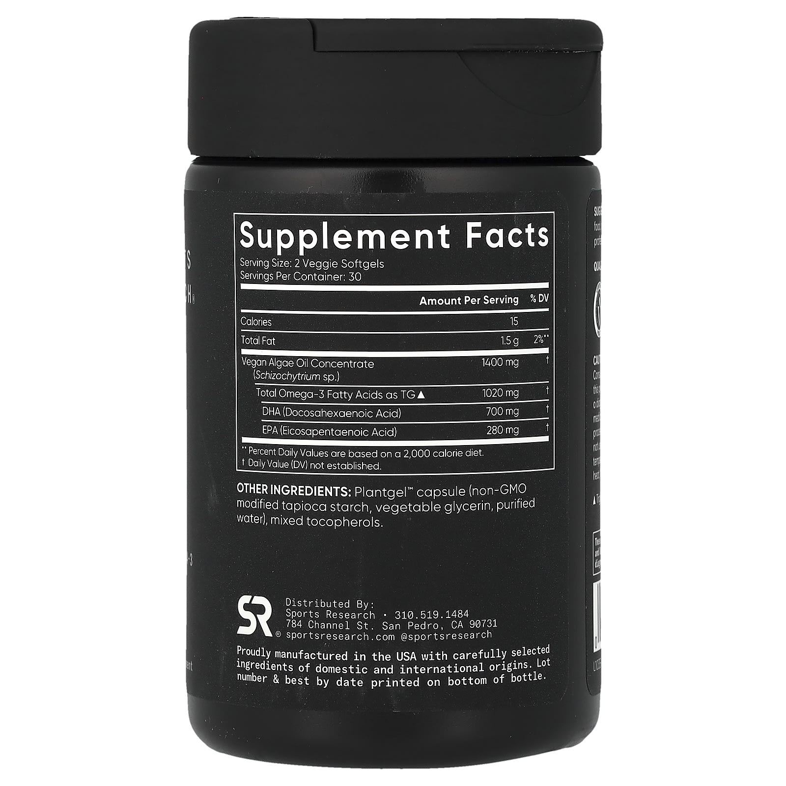 Sports Research Vegan Omega-3, 60 Veggie Softgels — photo 2 sur 2