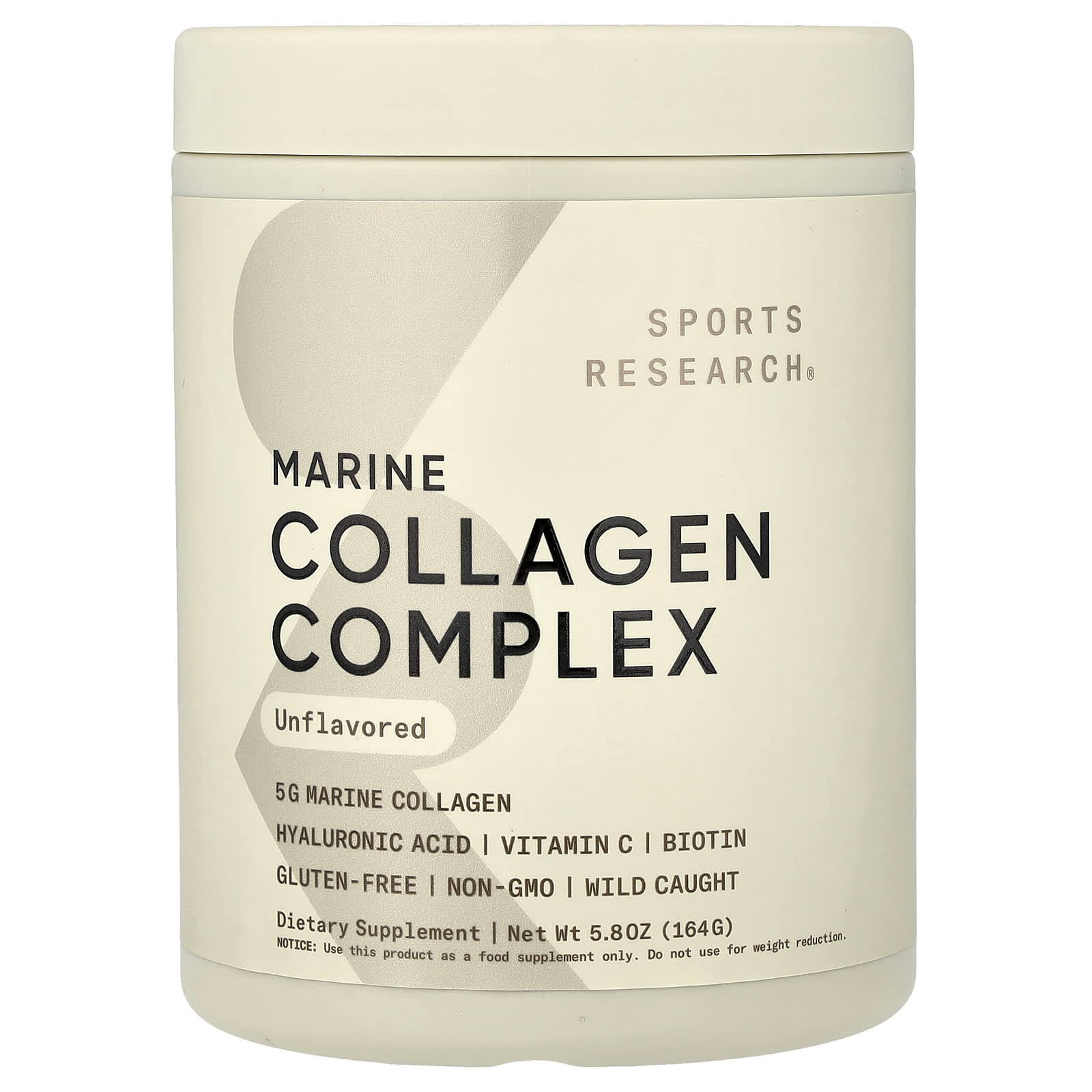 Sports Research Marine Collagen Complex – Sans arôme – 164 g — Tunisie