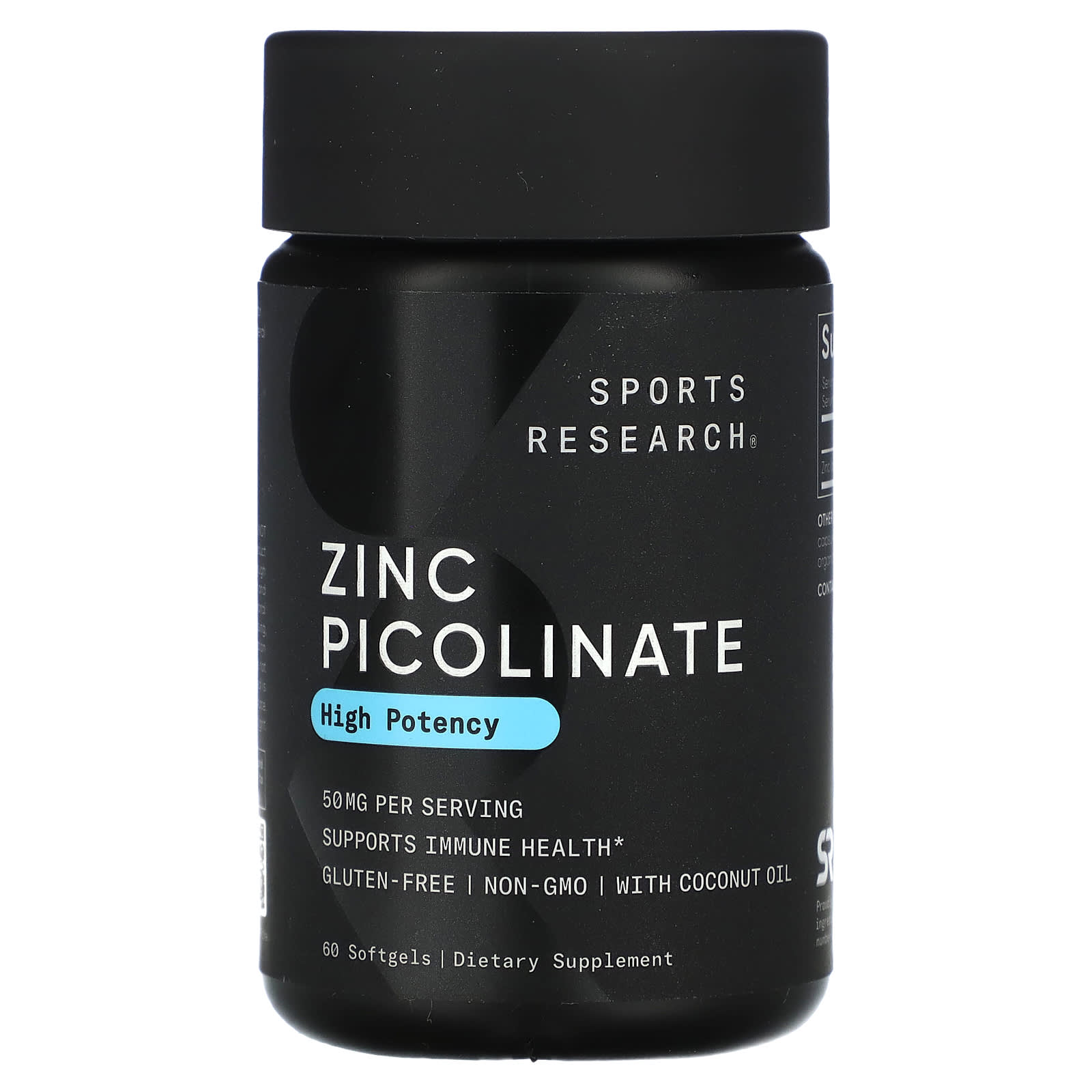 Sports Research Zinc Picolinate, High Potency – 60 capsules molles — Tunisie