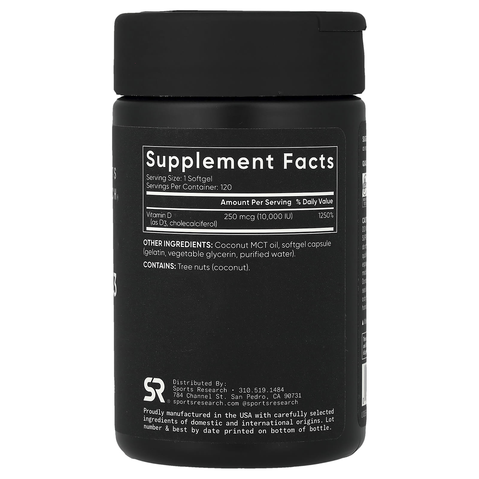 Sports Research Vitamin D3 – 120 capsules molles — photo 2 sur 2