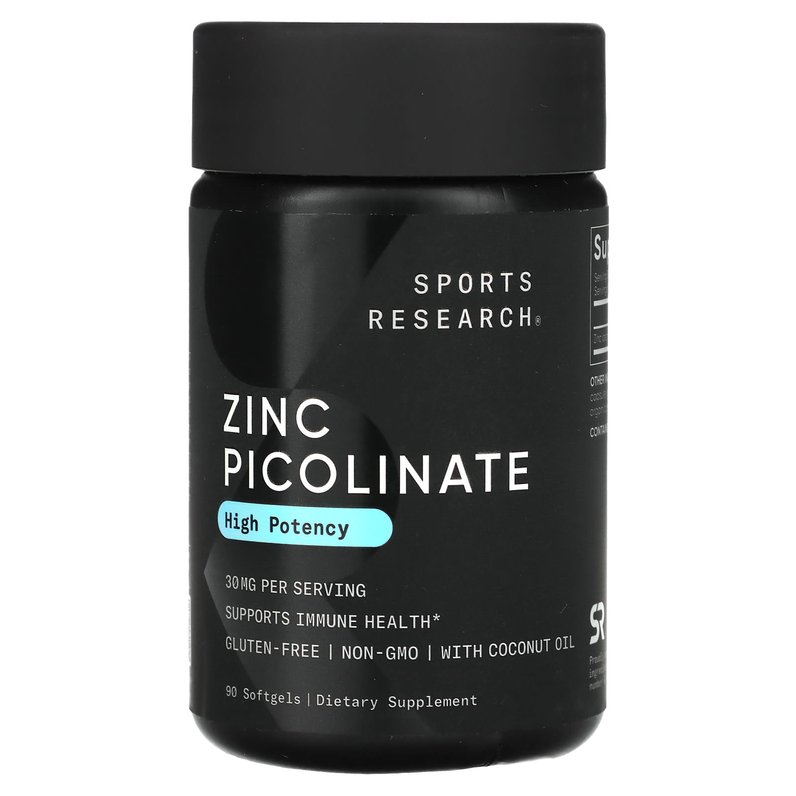 Sports Research Zinc Picolinate, High Potency – 90 capsules molles — Tunisie