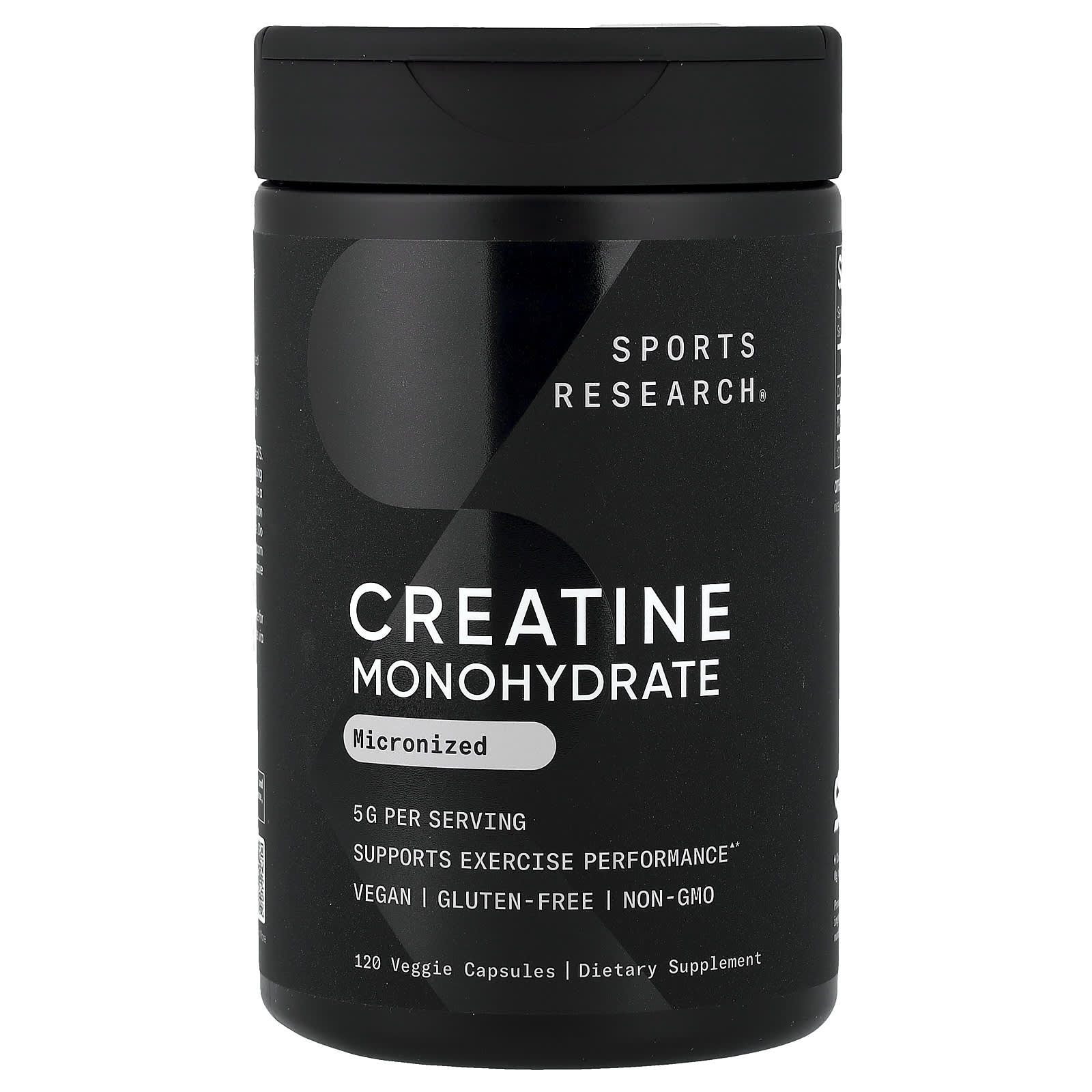 Sports Research Creatine Monohydrate, Micronized – 120 gélules végétales — Tunisie