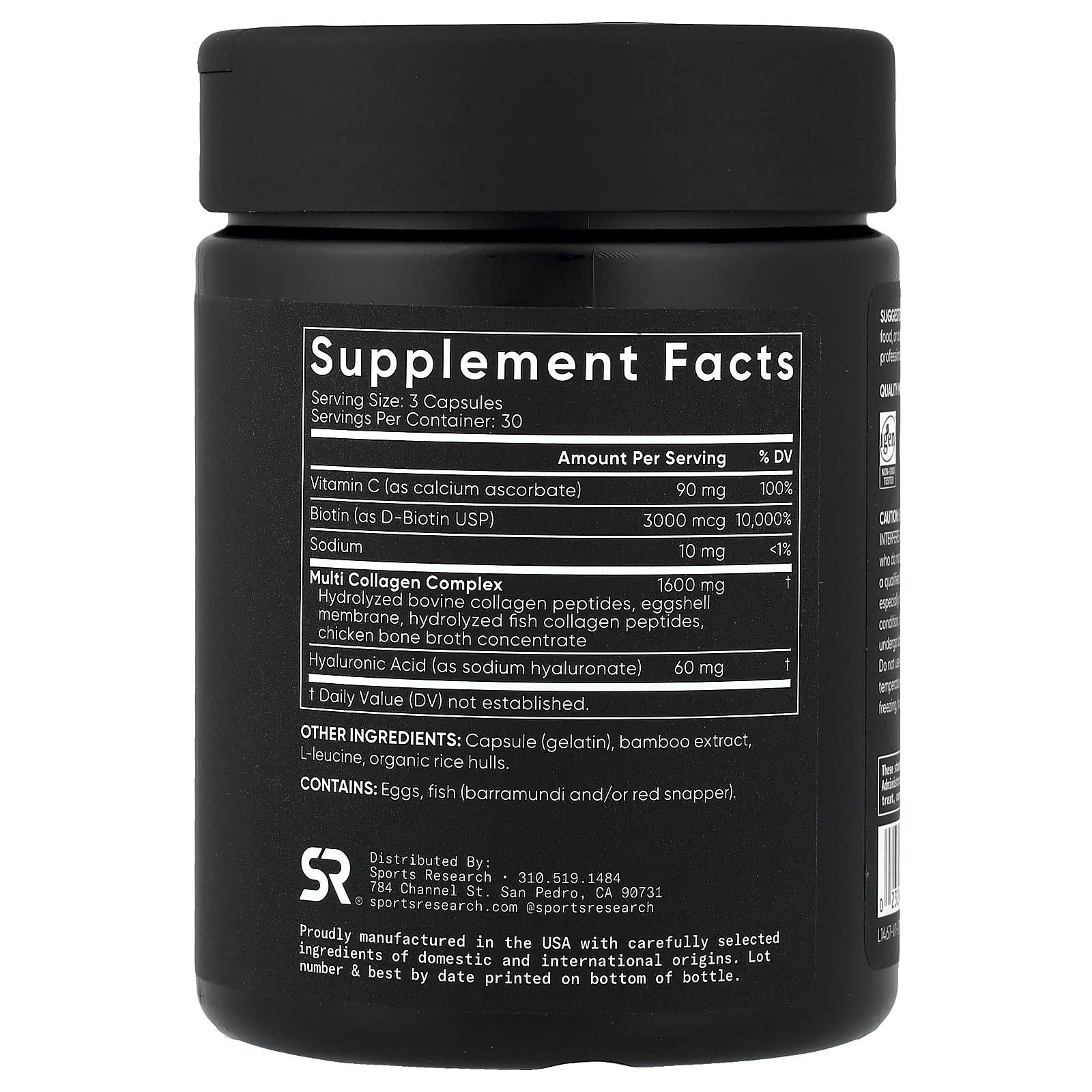 Sports Research Multi Collagen With Biotin – 90 gélules — photo 2 sur 2
