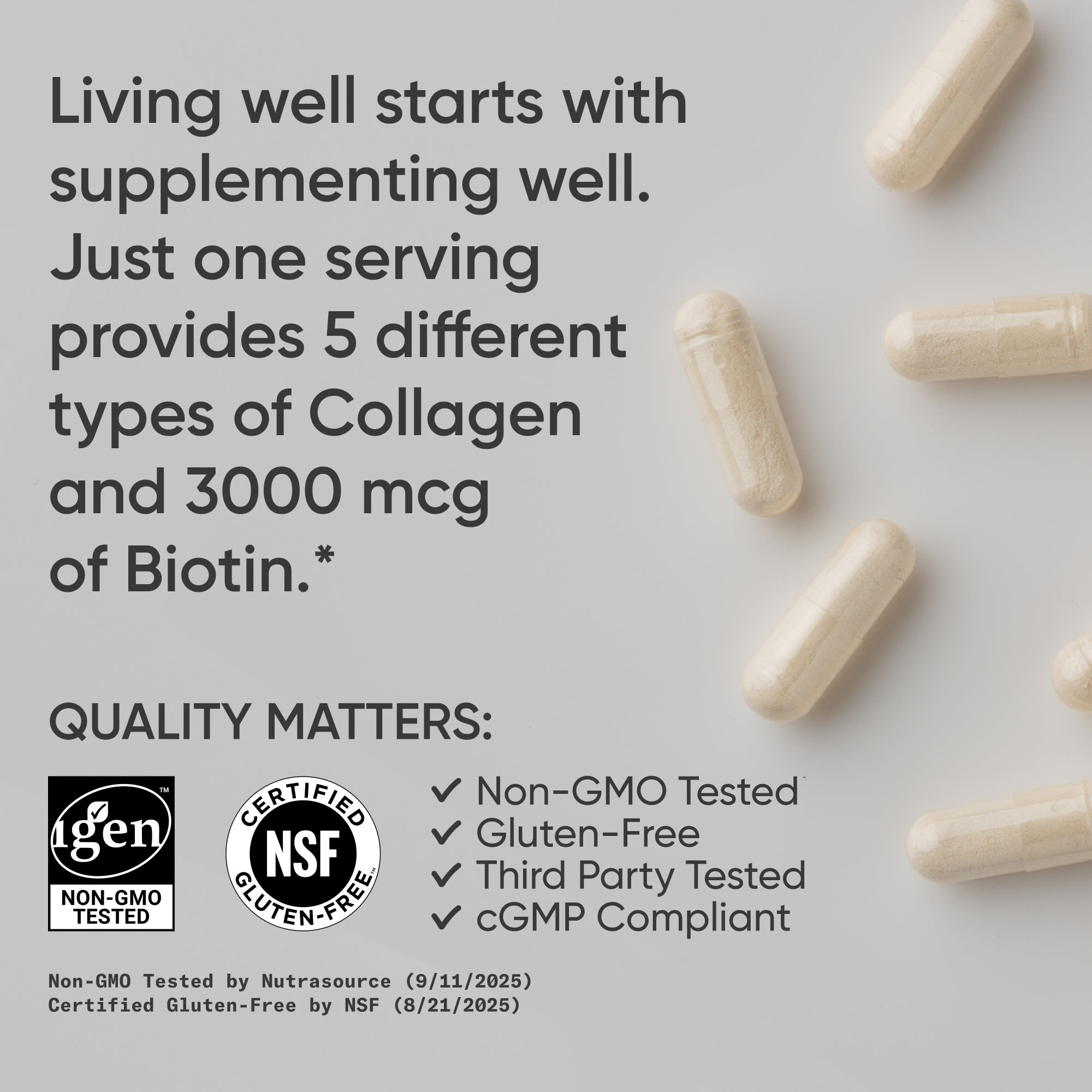 Sports Research Multi Collagen With Biotin – 90 gélules — étiquette 3