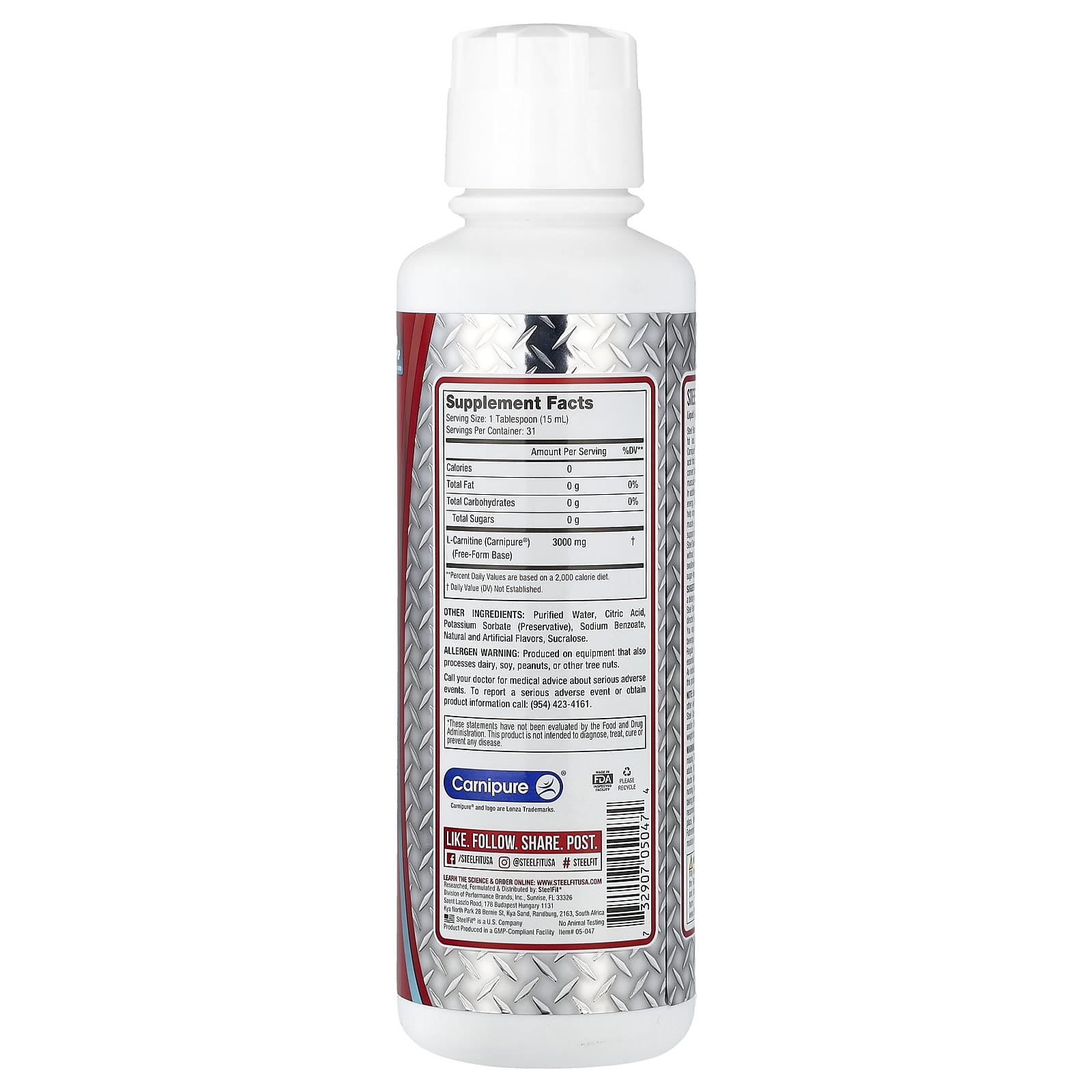 SteelFit Steel Burn, Liquid L-Carnitine, Frozen Rocket Pop – 473 ml — photo 2 sur 2
