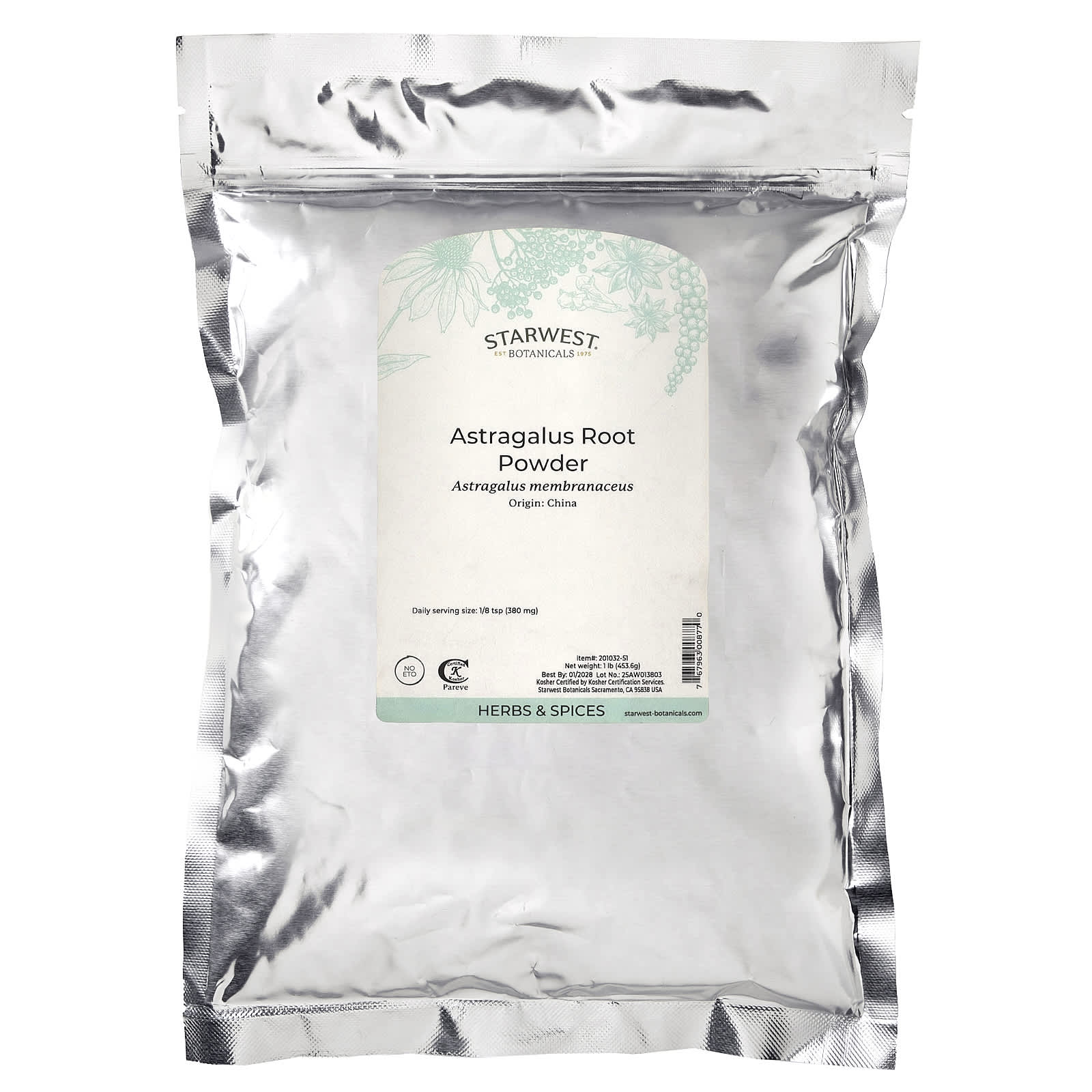 Starwest Botanicals Astragalus Root Powder – 453,6 g — photo 2 sur 2