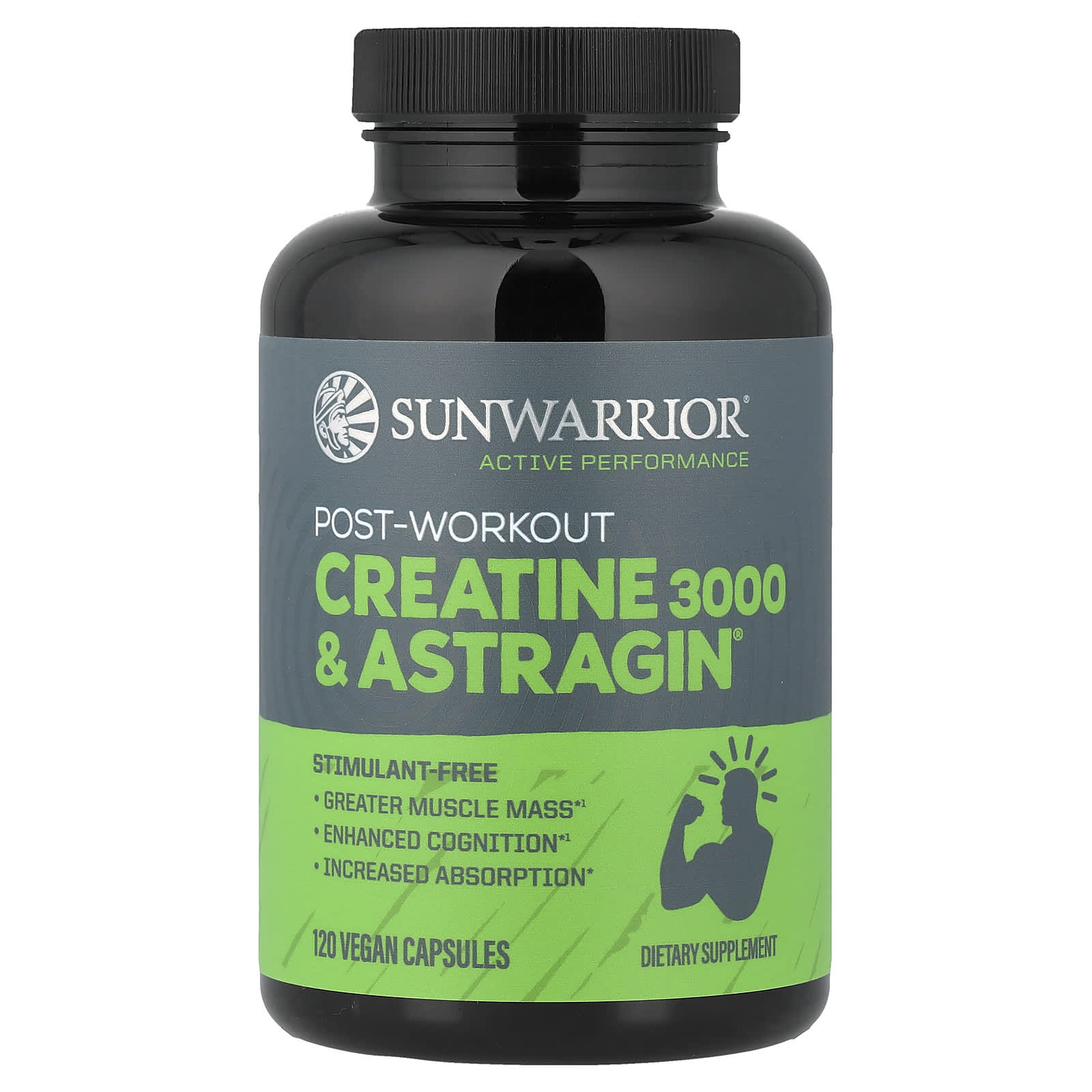 Sunwarrior Post-Workout Creatine 3000 & Astragin – 120 gélules véganes — étiquette 1