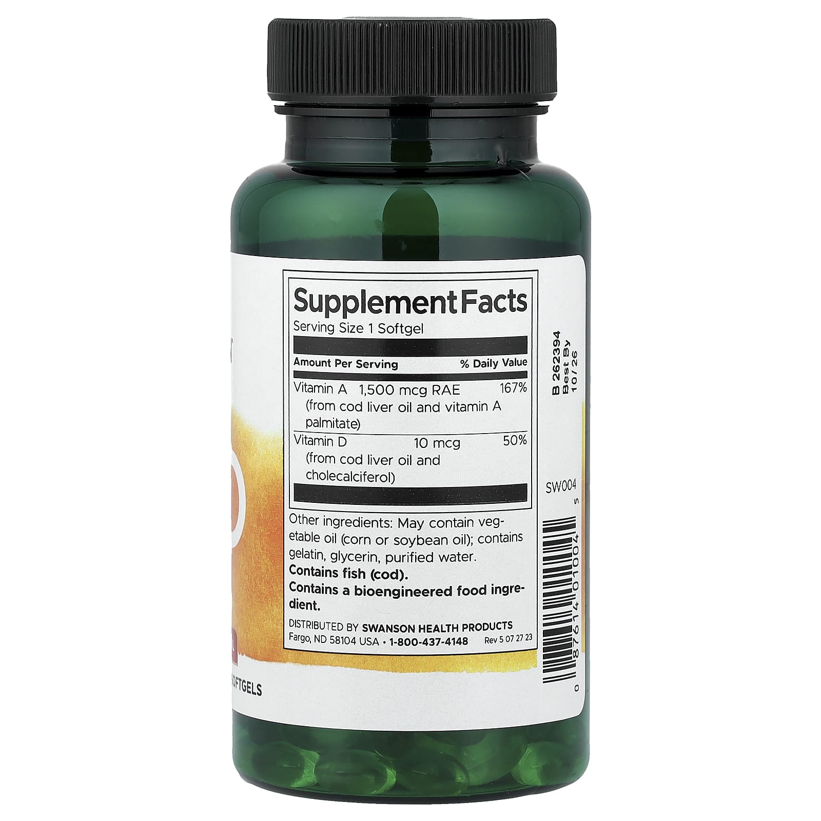 Swanson Vitamins Vitamins A & D – 250 capsules molles — photo 2 sur 2