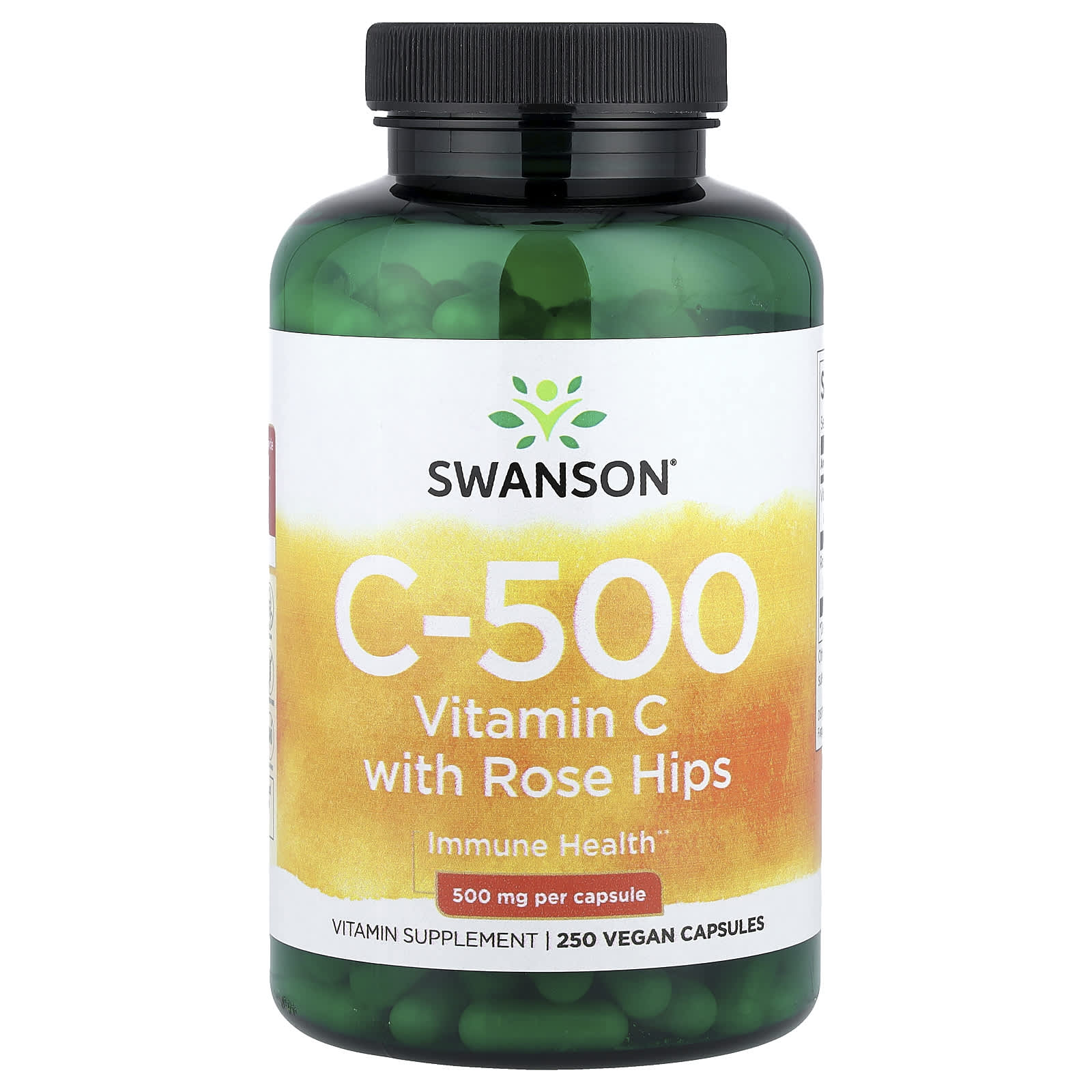 Swanson Vitamins C-500, Vitamin C With Rose Hips – 250 gélules véganes — Tunisie