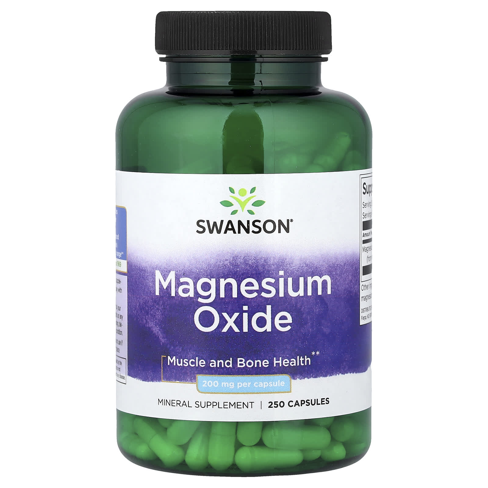 Swanson Vitamins Magnesium Oxide – 250 gélules — Tunisie