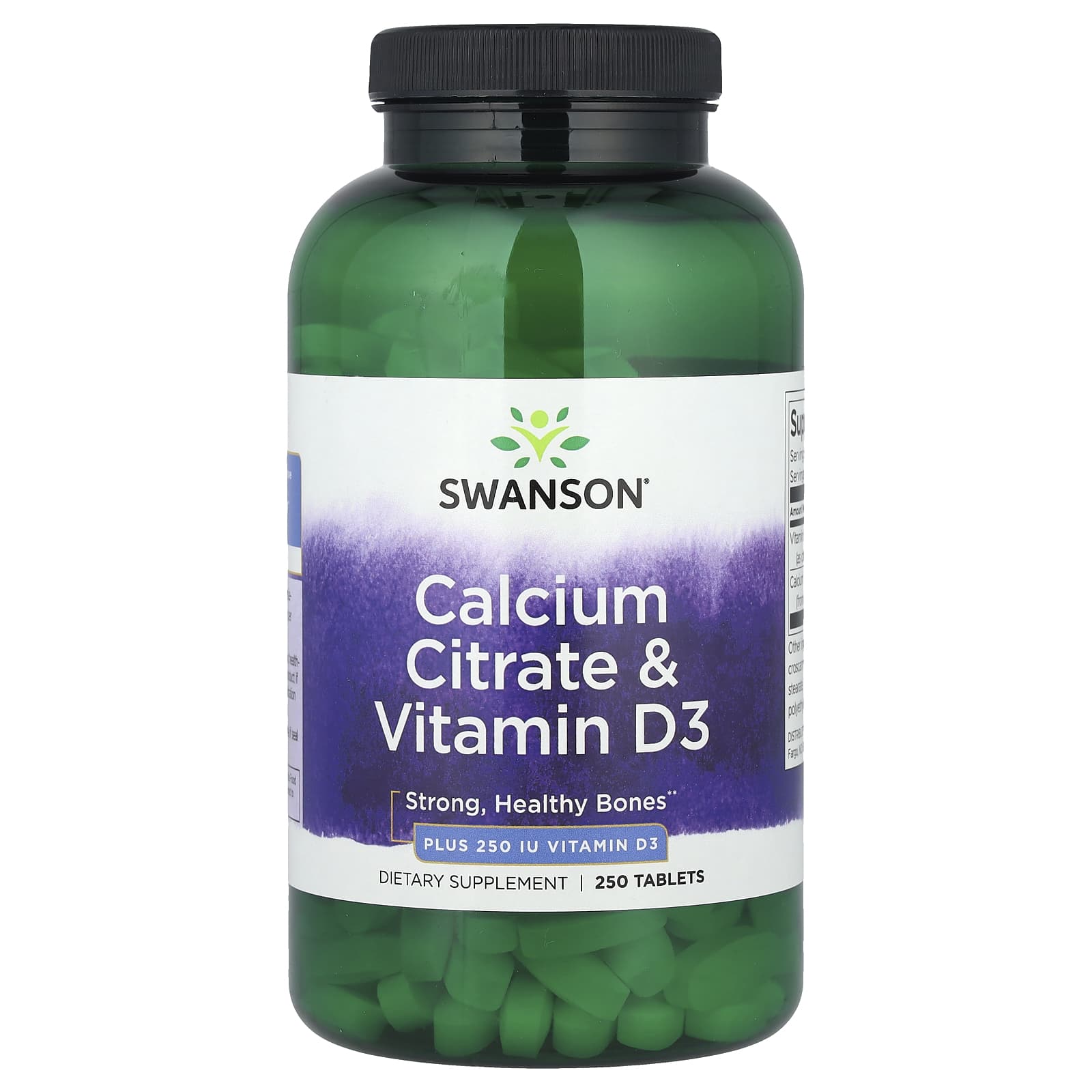 Swanson Vitamins Calcium Citrate & Vitamin D3 – 250 comprimés — Tunisie