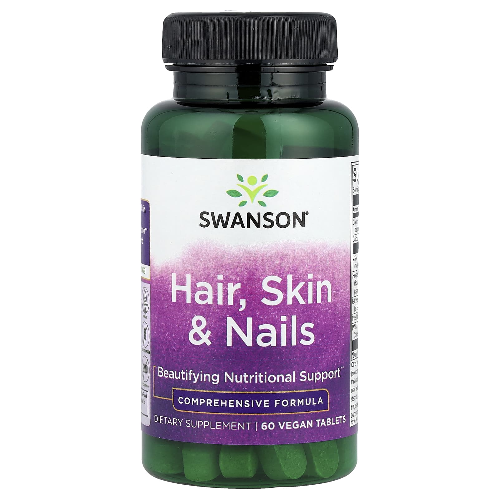 Swanson Vitamins Hair, Skin & Nails, 60 Vegan Tablets — Tunisie