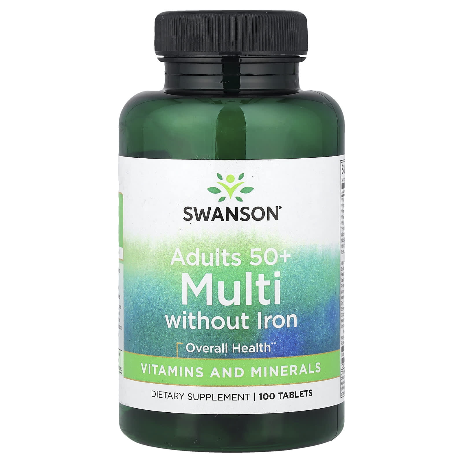 Swanson Vitamins Adults 50+ Multi Without Iron – 100 comprimés — Tunisie